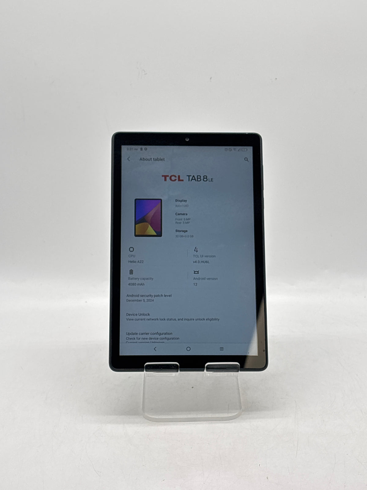 TCL Tab 8 LE 9137W 8" MediaTek Helio A22 3GB RAM 32GB Wi-Fi + 4G LTE T-Mobile - Used