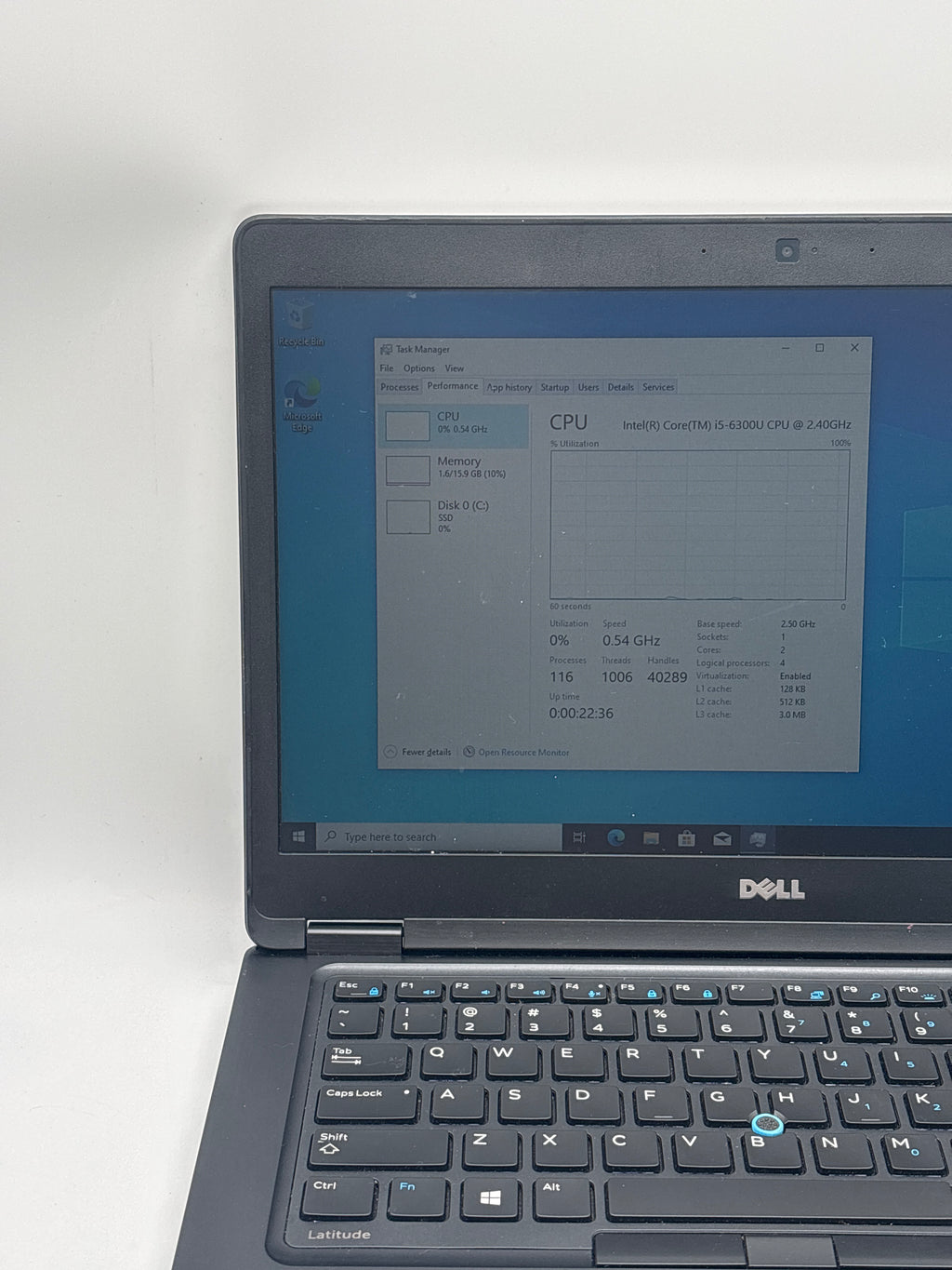 Dell Latitude 5480 i5-6300U 16GB RAM 256GB SSD - Bios Locked/Remotely Managed