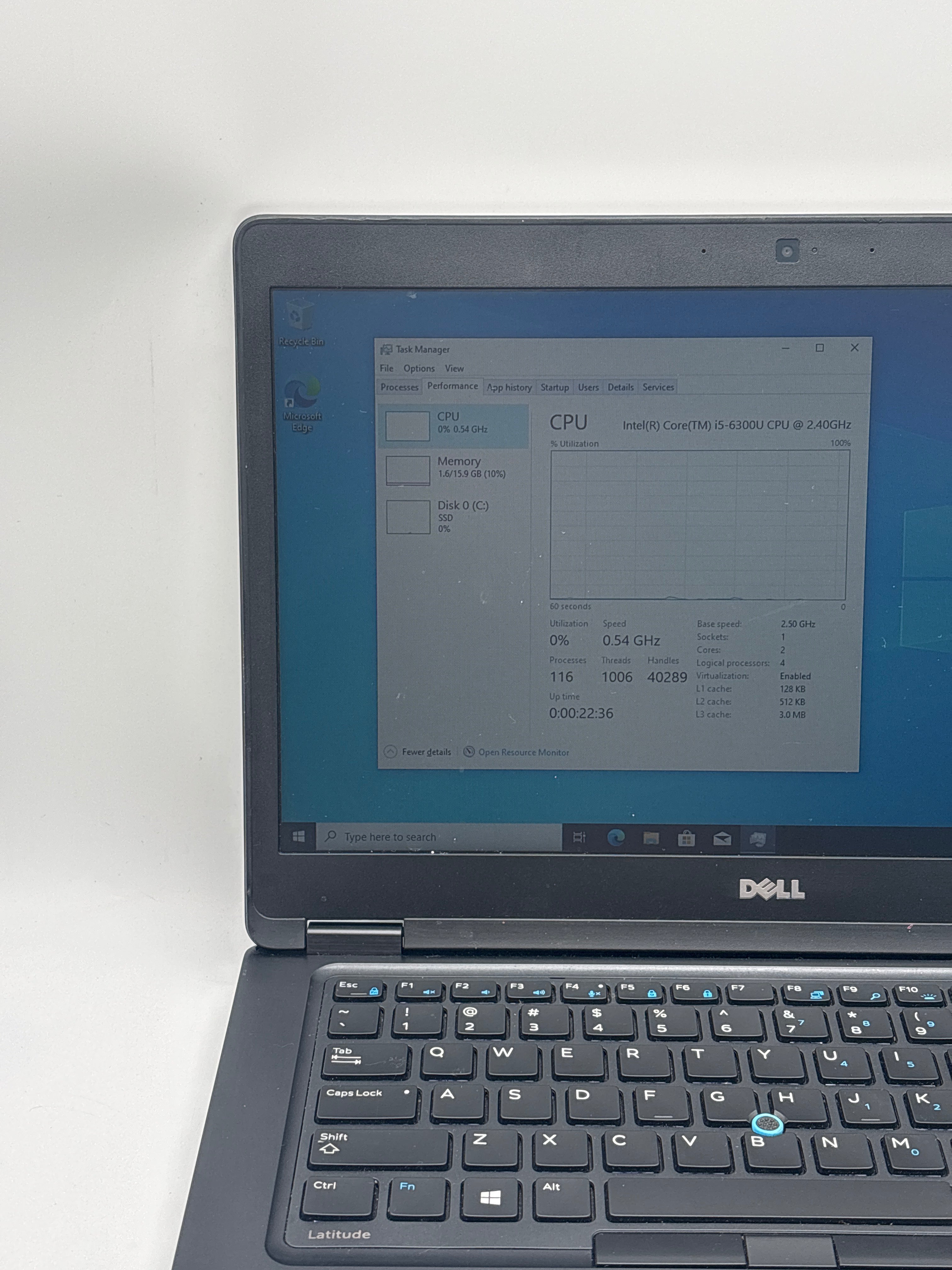 Dell Latitude 5480 i5-6300U 16GB RAM 256GB SSD - Bios Locked/Remotely Managed