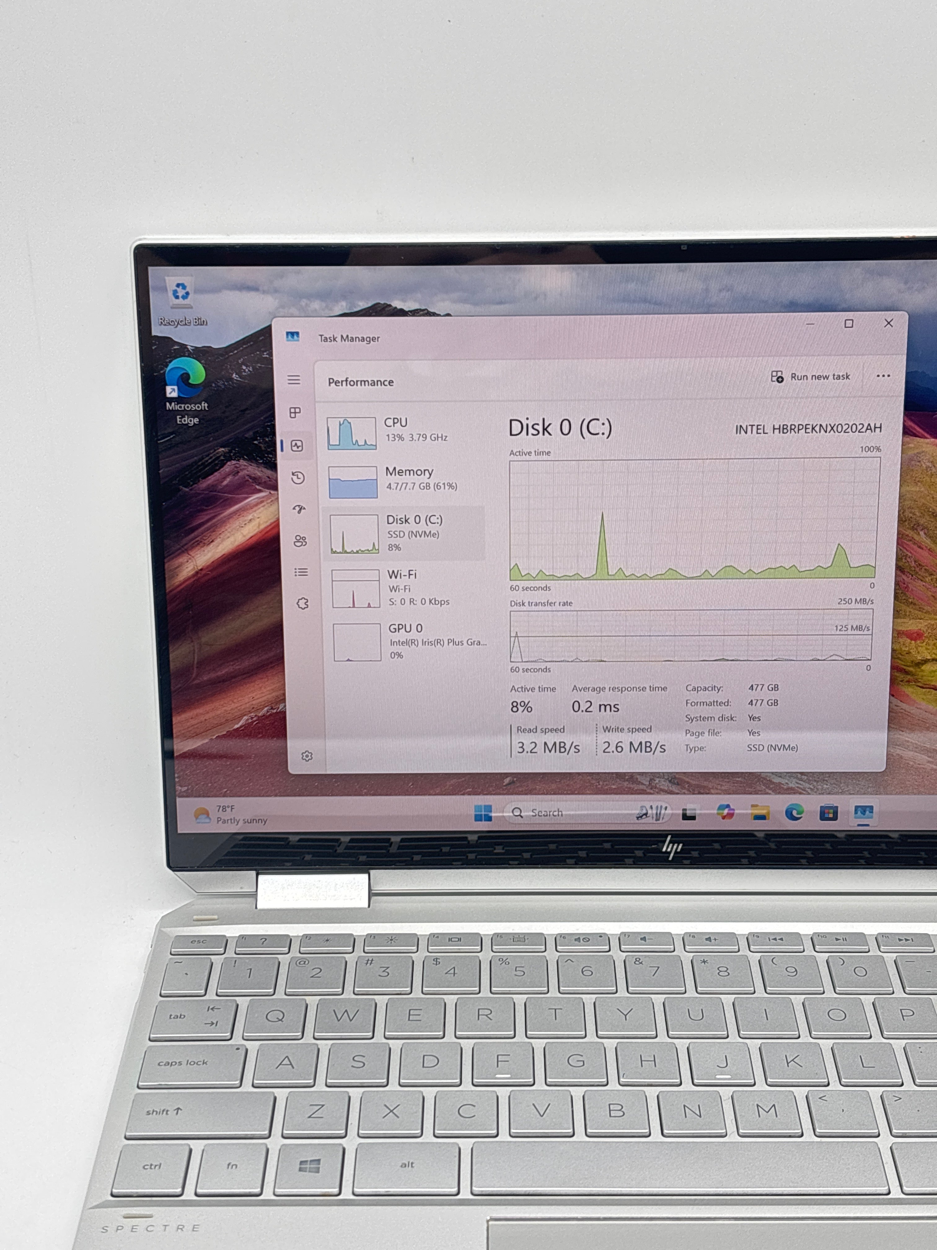 HP Spectre x360 13-aw0013dx i7-1065G7 8GB RAM 512GB SSD
