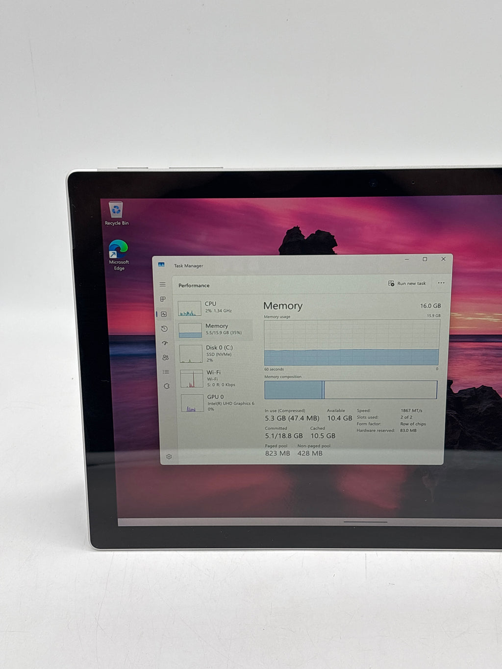 Microsoft Surface Pro 6 1796  i7-8650U 16GB RAM 512GB SSD