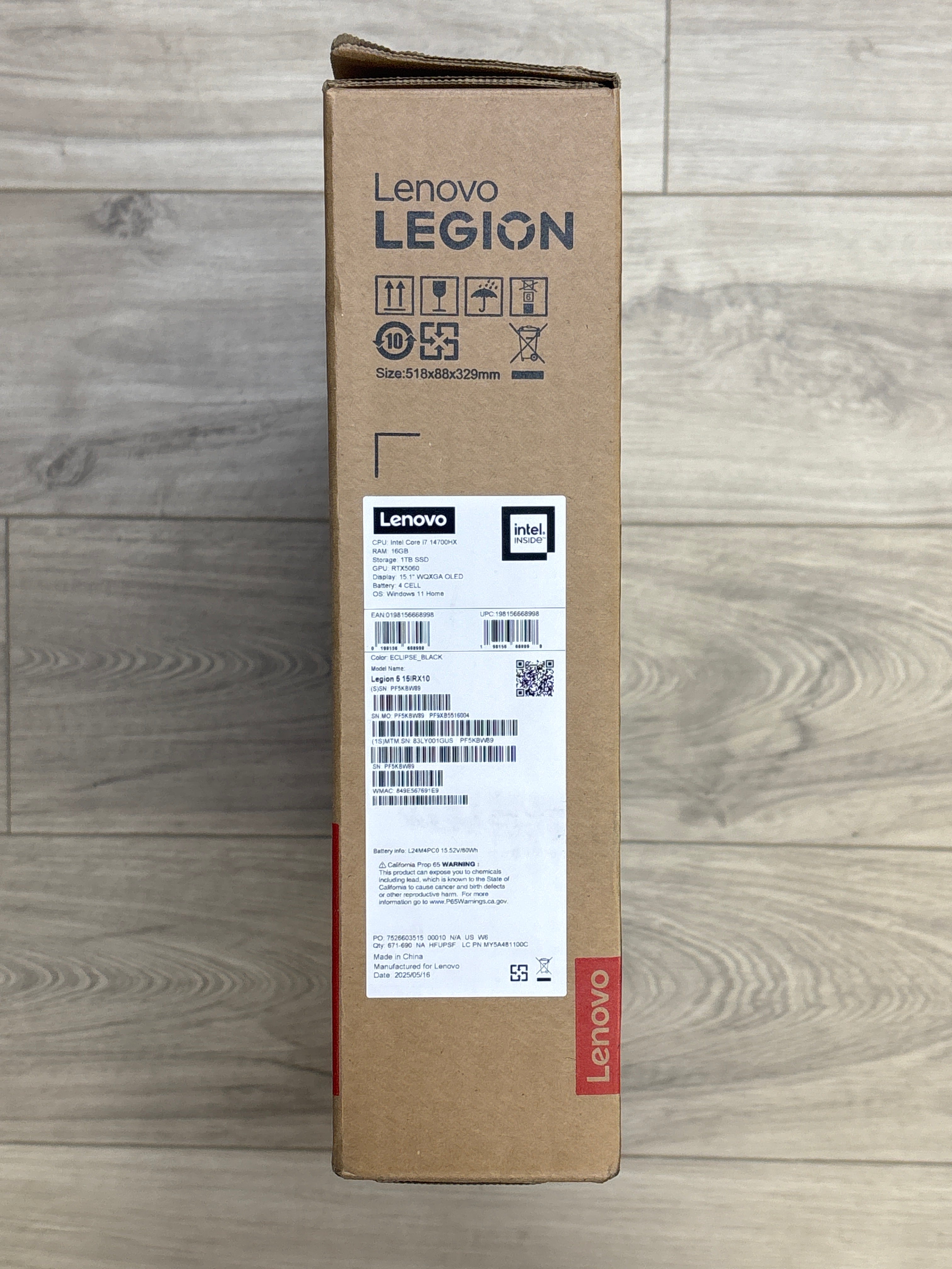 Lenovo Legion 5i 15IRX10 i7-14700HX 16GB RAM 1TB SSD RTX 5060 - Open Box