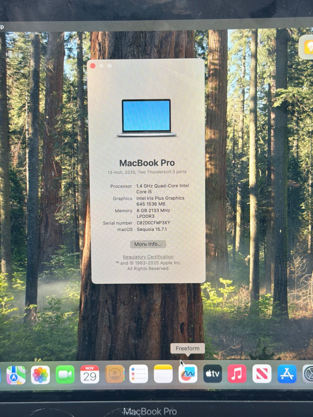 Apple MacBook Pro 13" A2289 2020 i5 256GB 8GB Space Gray - Chip on Bezel