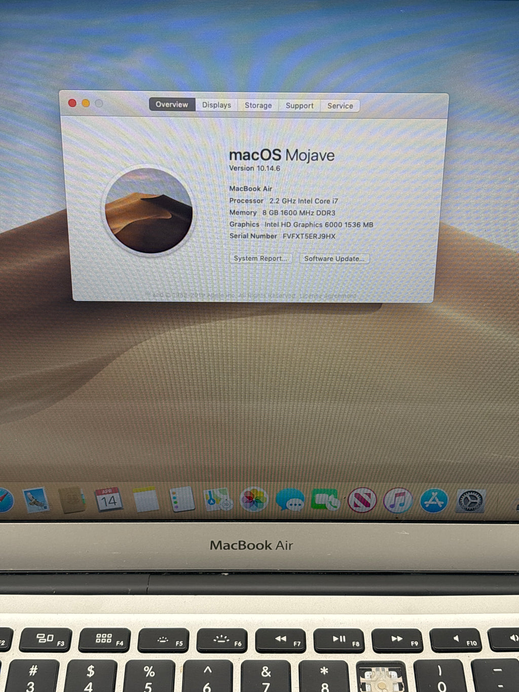 Apple MacBook Air 13" A1466 i7 8GB RAM 128GB SSD - For Parts (Read DESC)