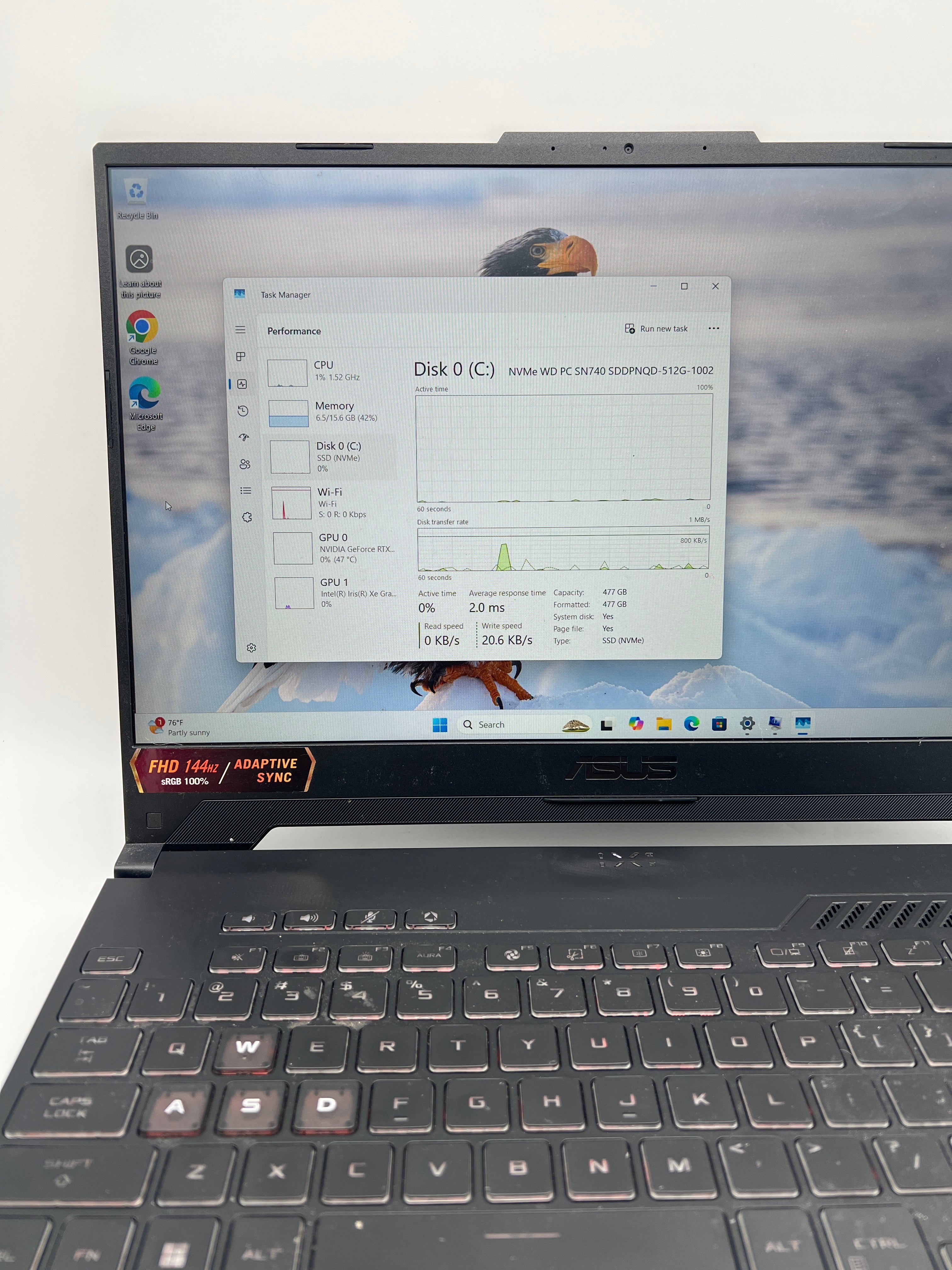 Asus TUF Gaming F15 i7-12700H 16GB RAM 512GB SSD RTX 4060 - Used