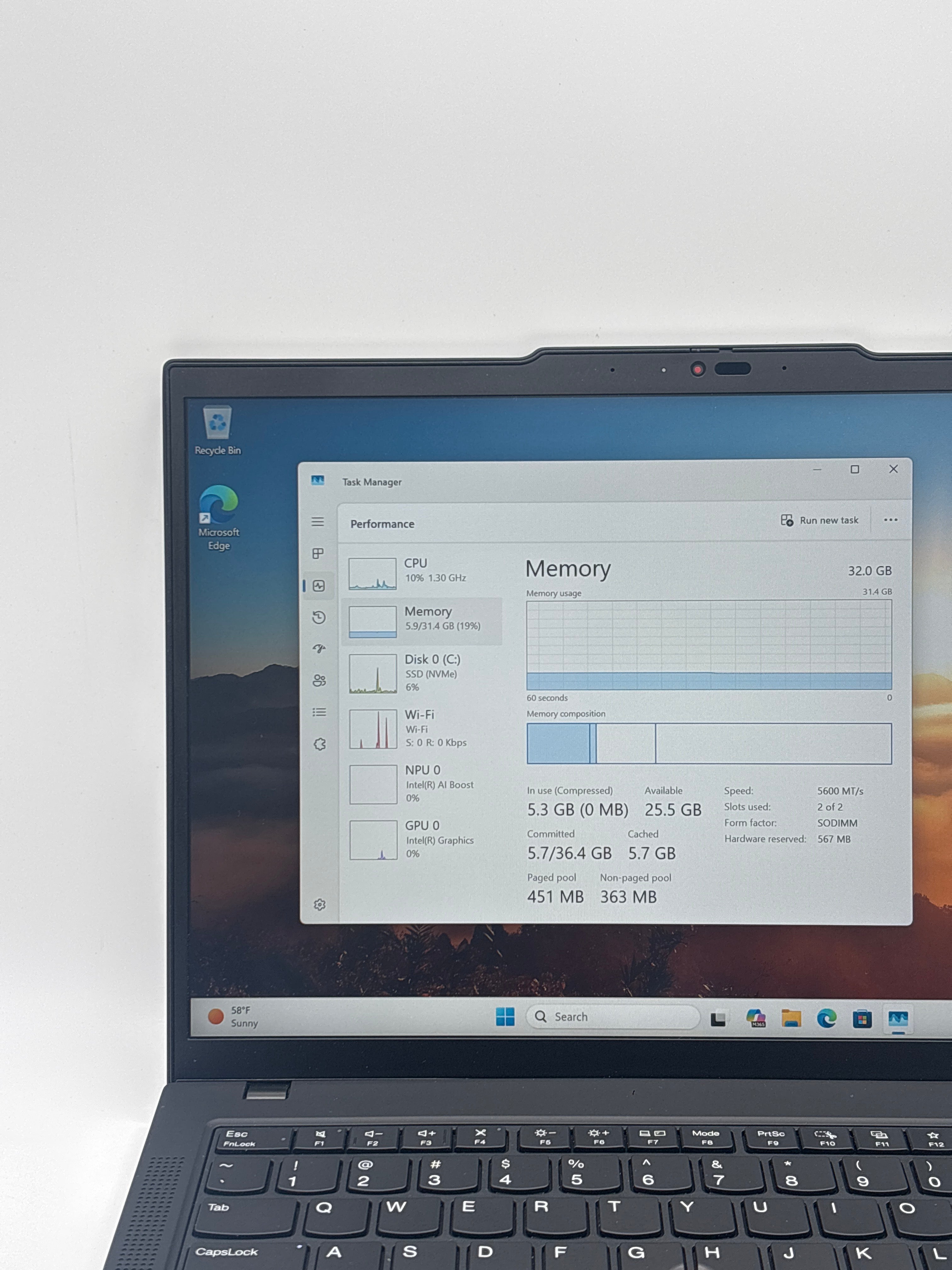 Lenovo ThinkPad T14 Gen 5 Ultra 7 165U 32 GB RAM 512 GB SSD