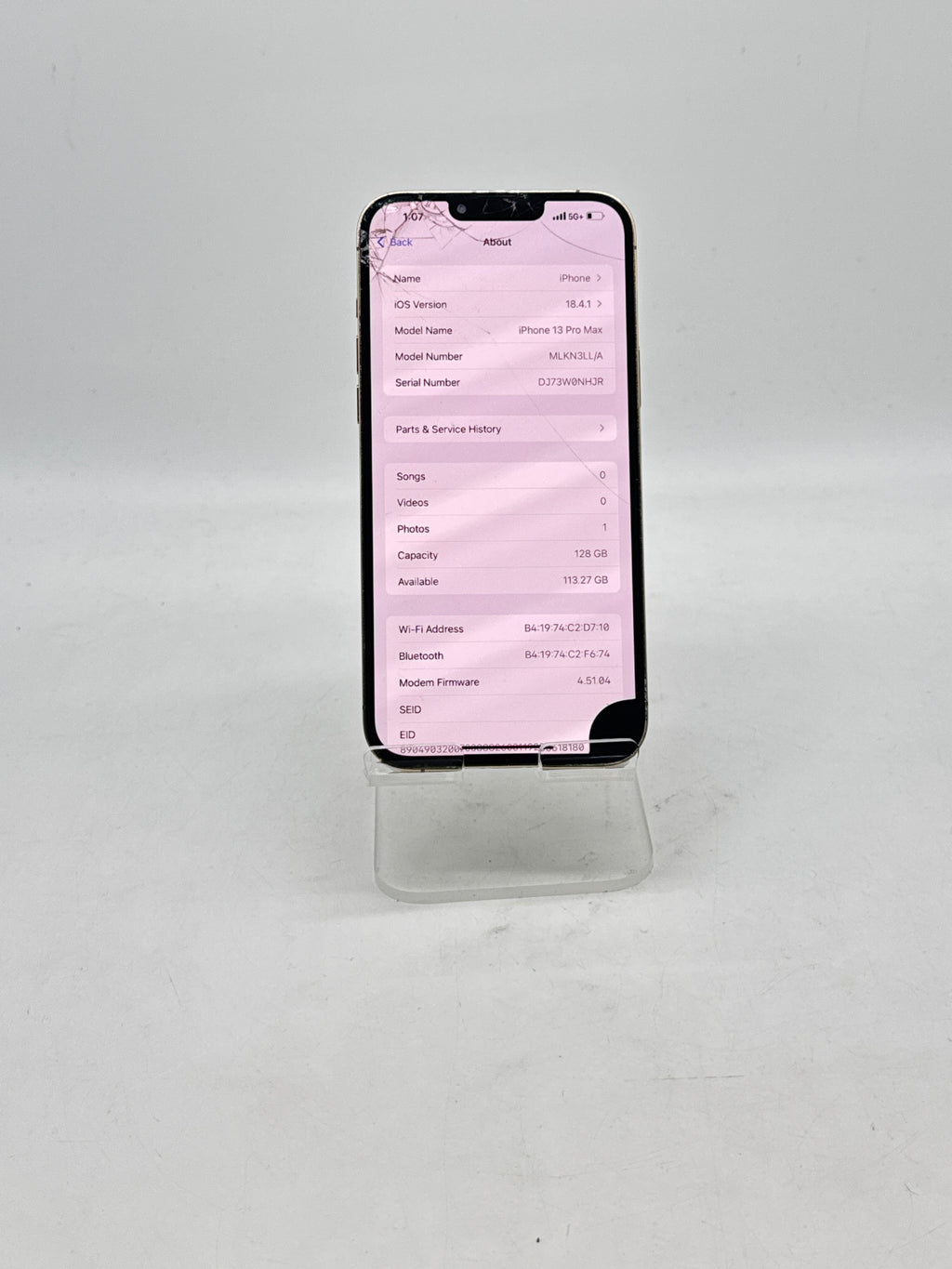 Apple iPhone 13 Pro Max 128GB Unlocked - Cracked Screen Bad LCD