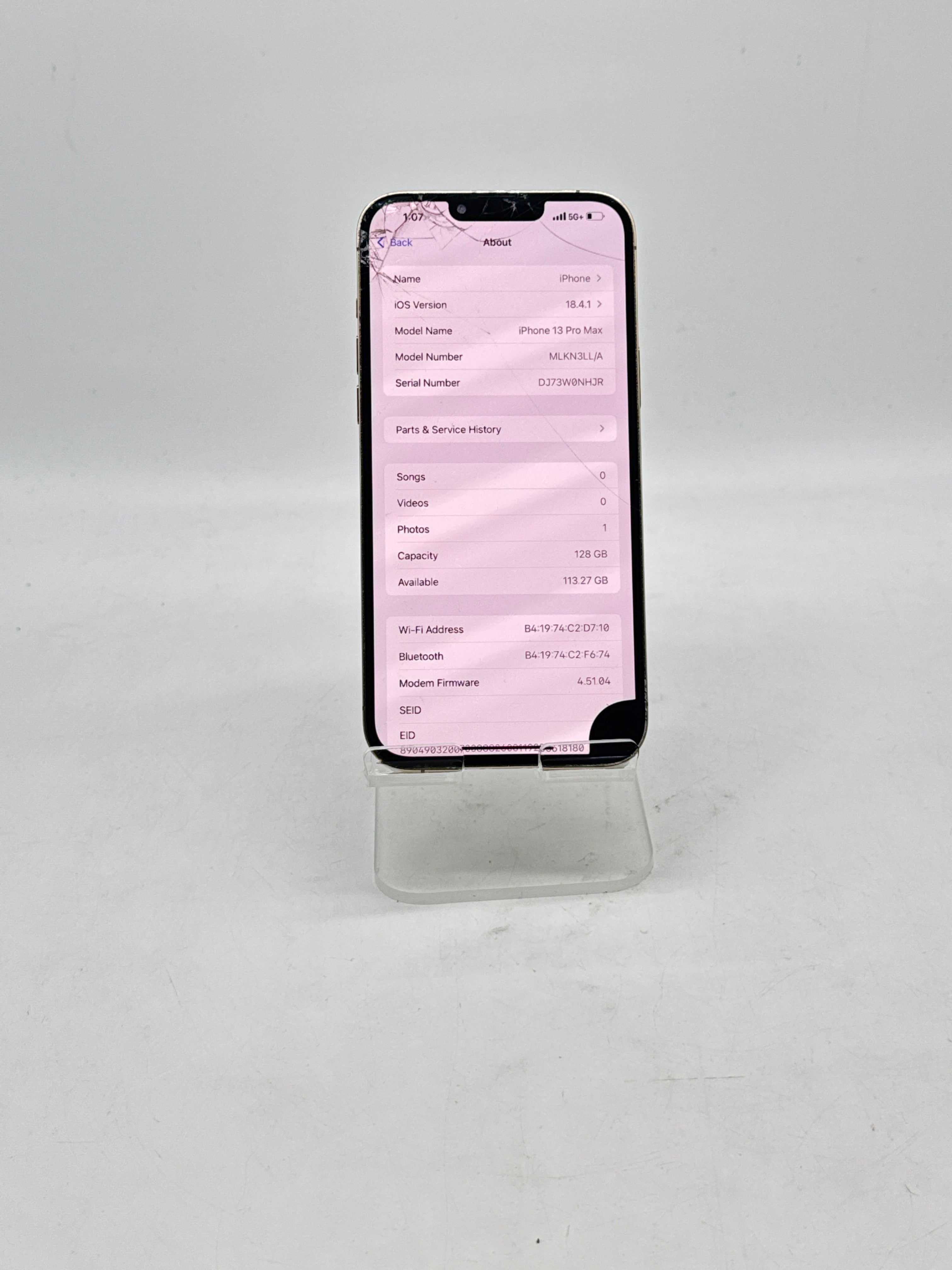 Apple iPhone 13 Pro Max 128GB Unlocked - Cracked Screen Bad LCD