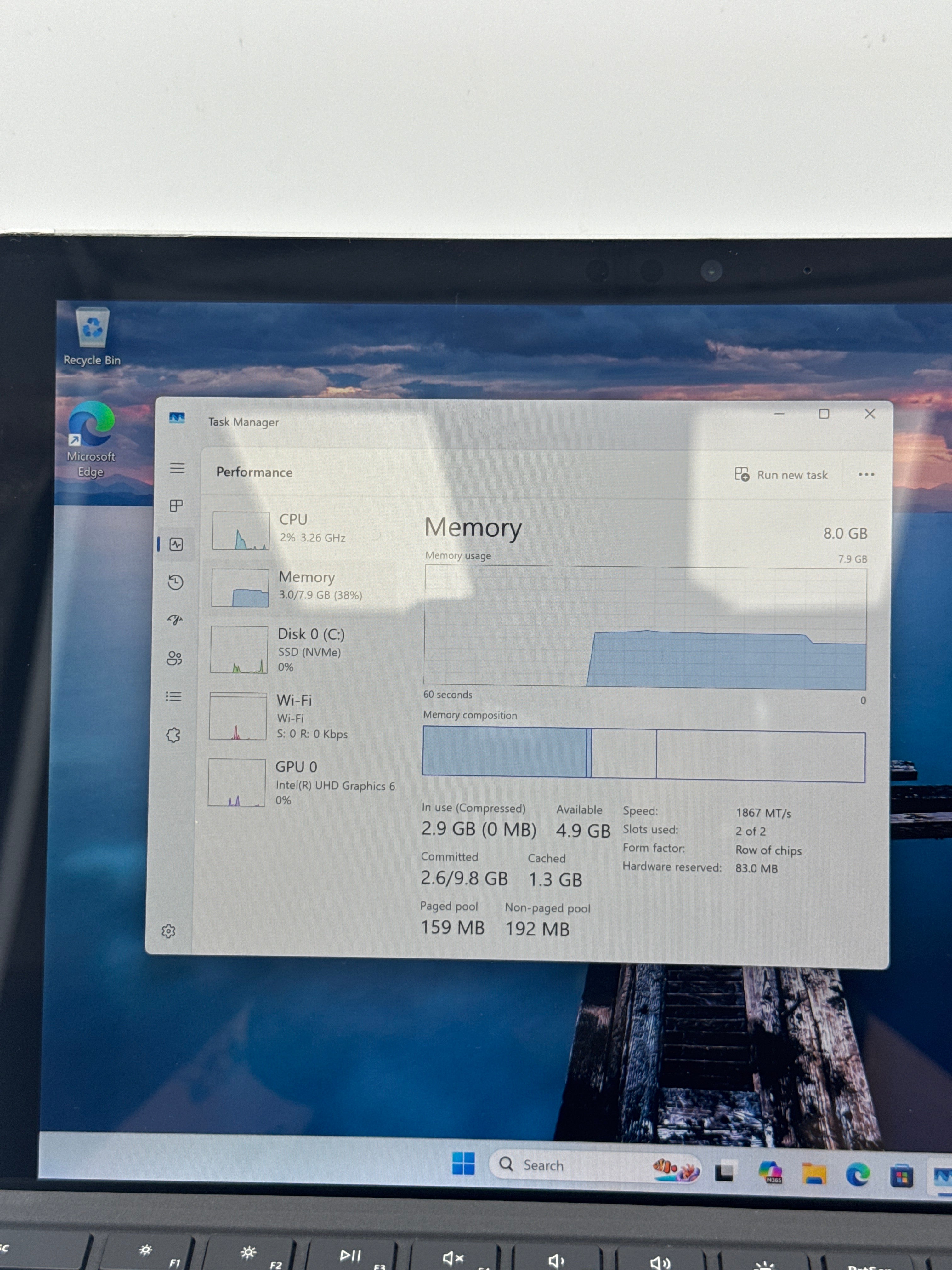 Microsoft Surface Pro 5 1796 i5-8350U 8GB RAM 256GB SSD - Bad Battery