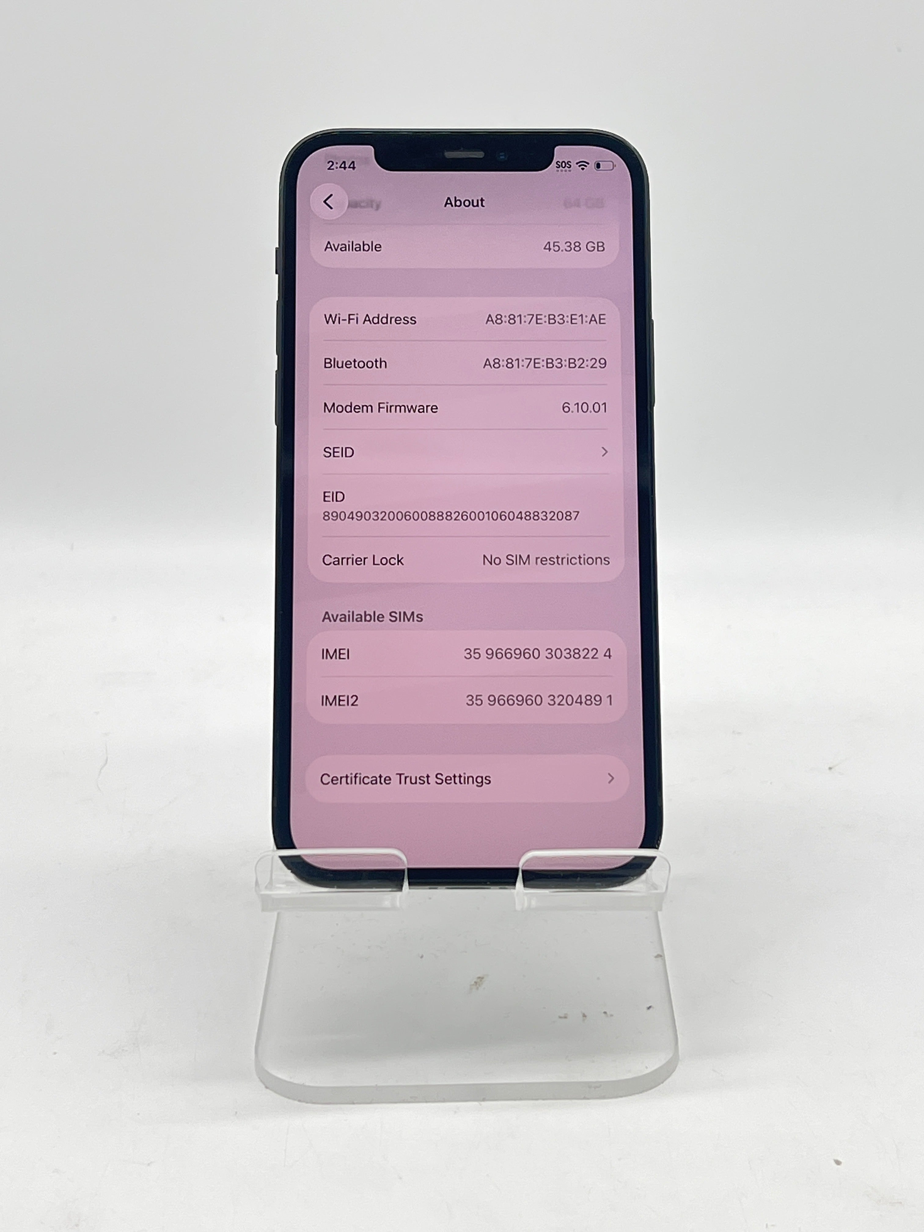 Apple iPhone 12 64GB Unlocked Midnight - Used