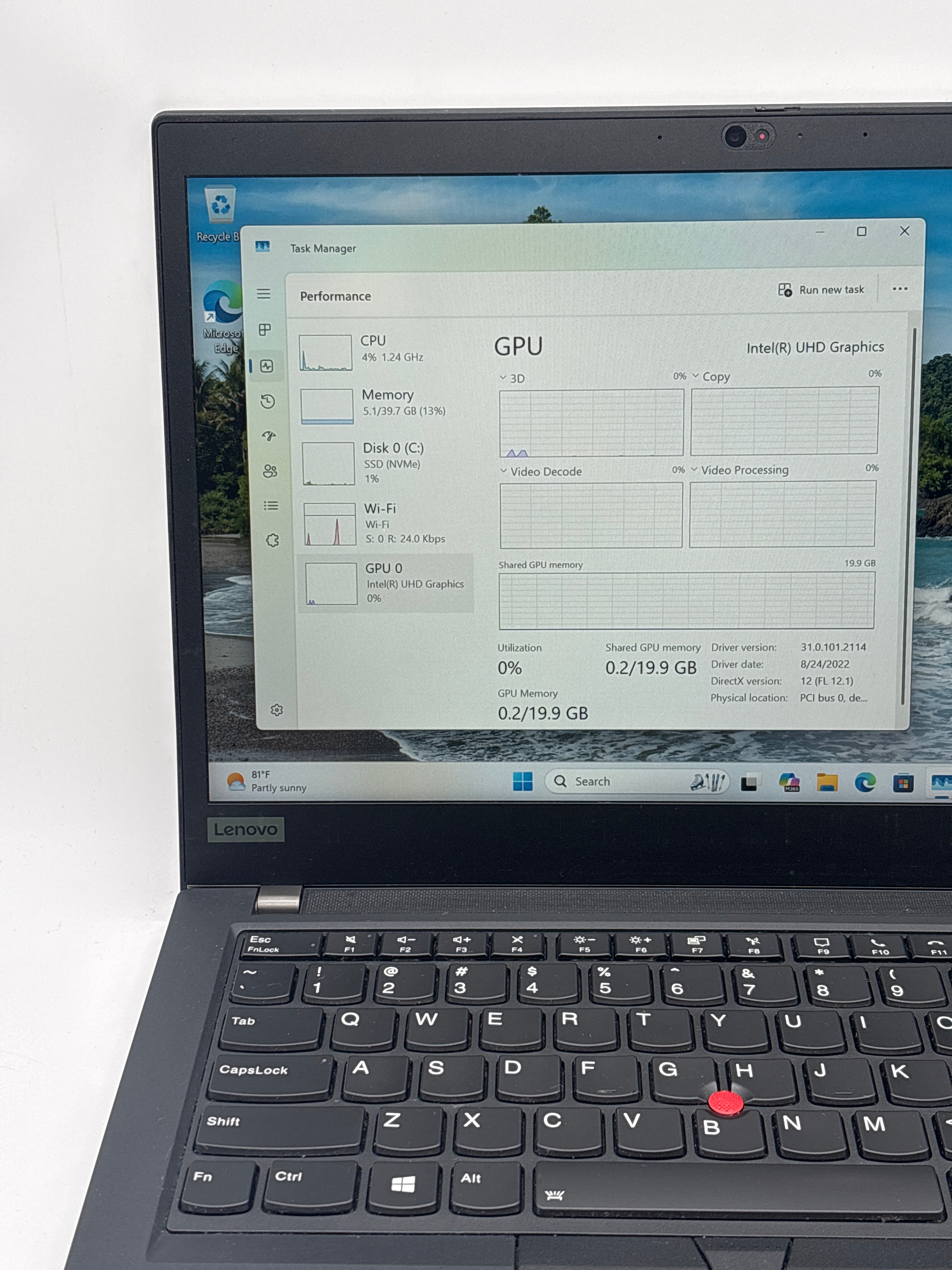 Lenovo ThinkPad T14 Gen 1 Touch i5-10310U 40GB RAM 1TB SSD