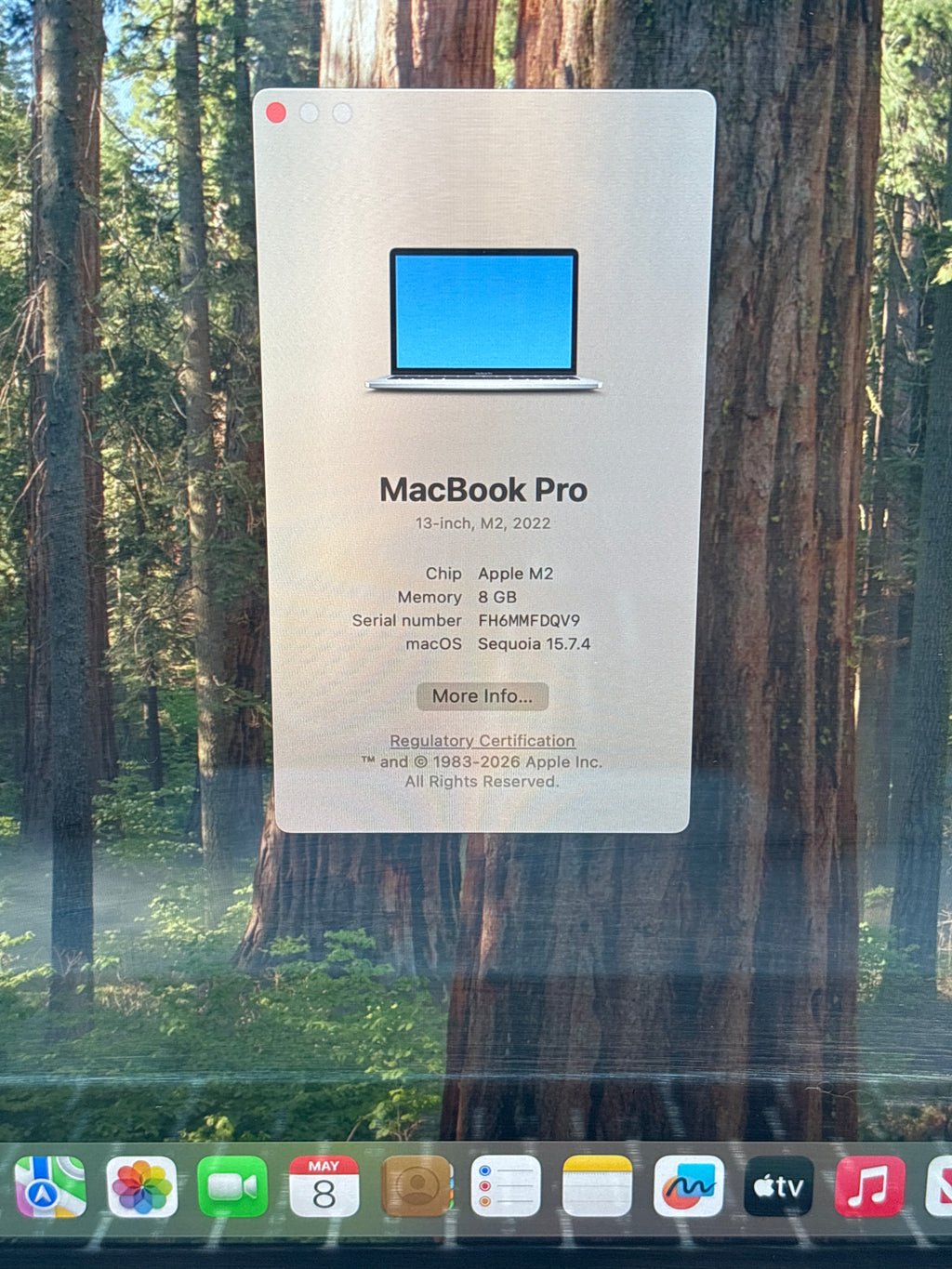 Apple MacBook Pro 13" A2338 2022 M2 8GB RAM 512GB SSD