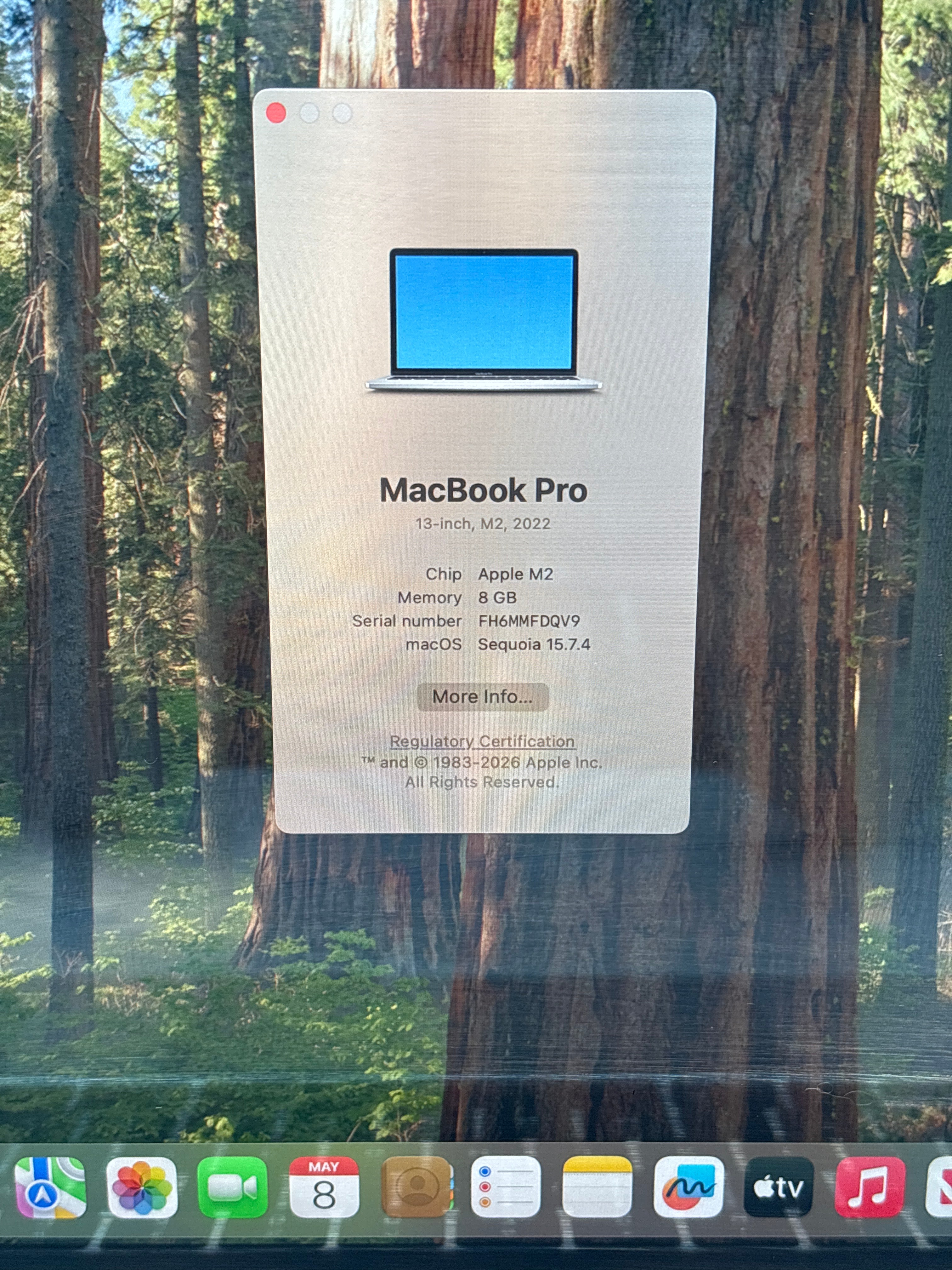 Apple MacBook Pro 13" A2338 2022 M2 8GB RAM 512GB SSD