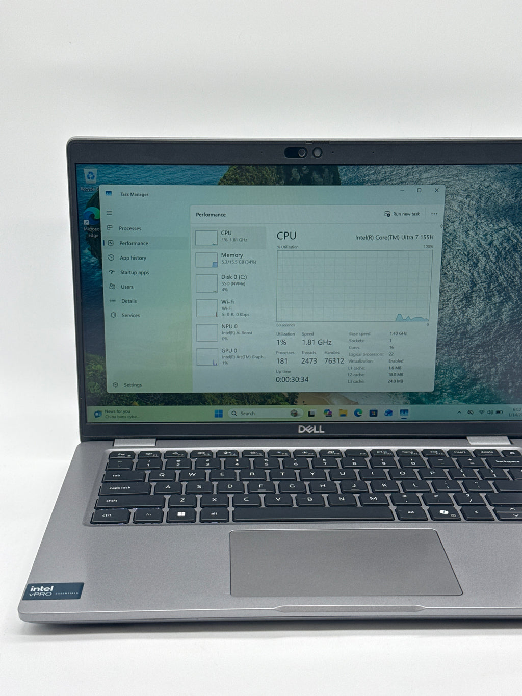 Dell Precision 3490 Ultra 7 155H 16GB RAM 512GB SSD (Remotely Managed)