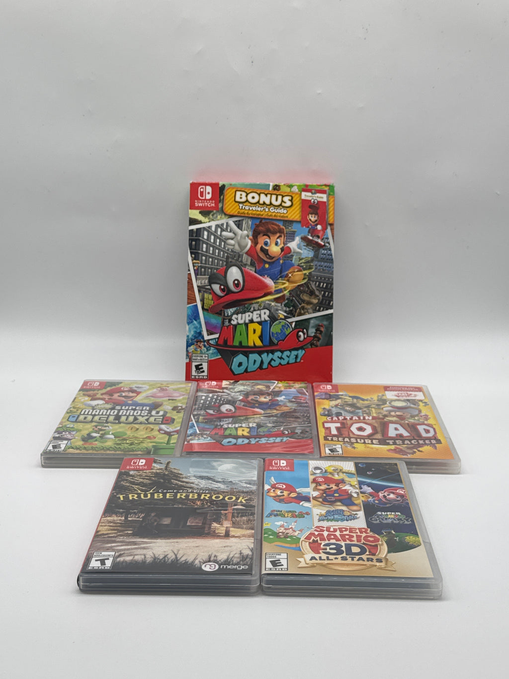 Nintendo Switch 5 Game Lot Mario Odyssey 3D All-Stars Captain Toad - Used