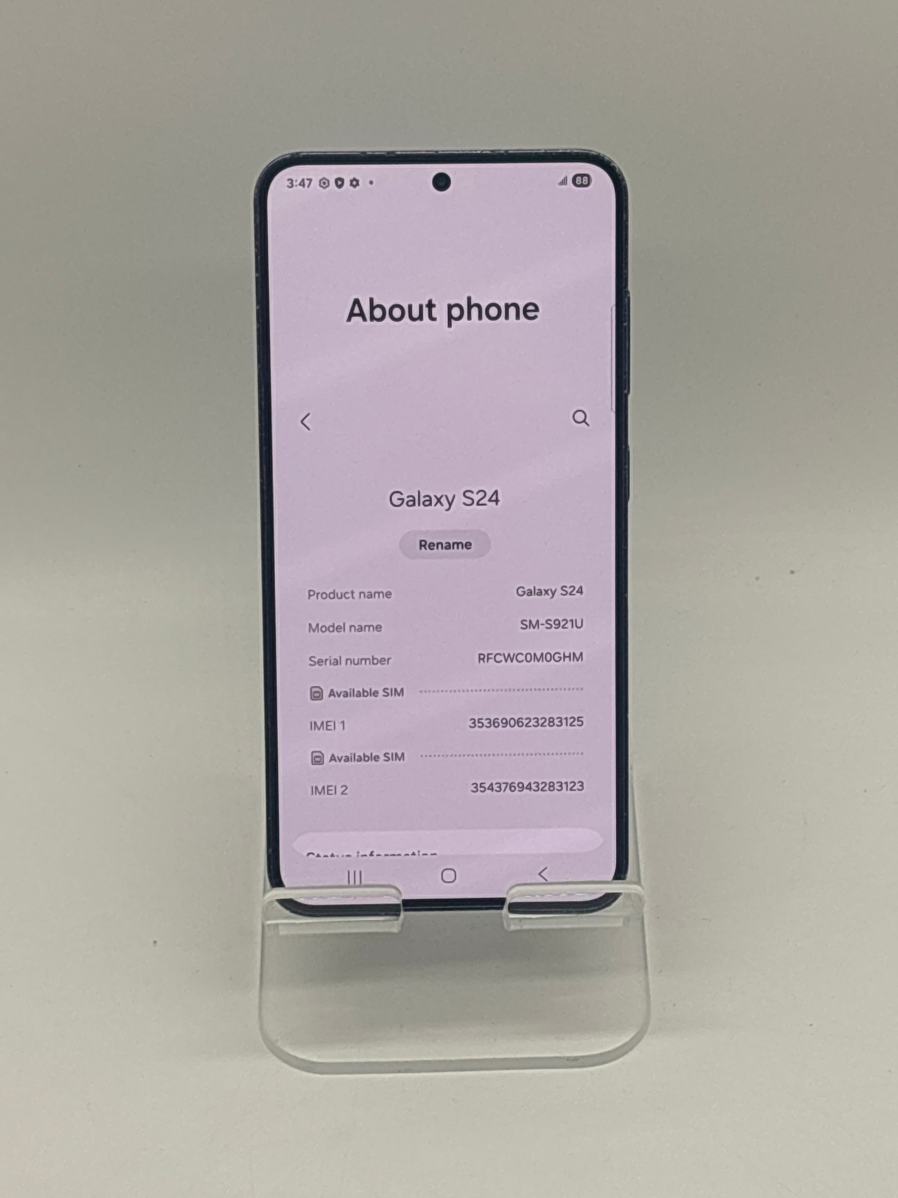 Samsung Galaxy S24 Purple 128GB T-Mobile Compatible - For Parts (READ DESC)