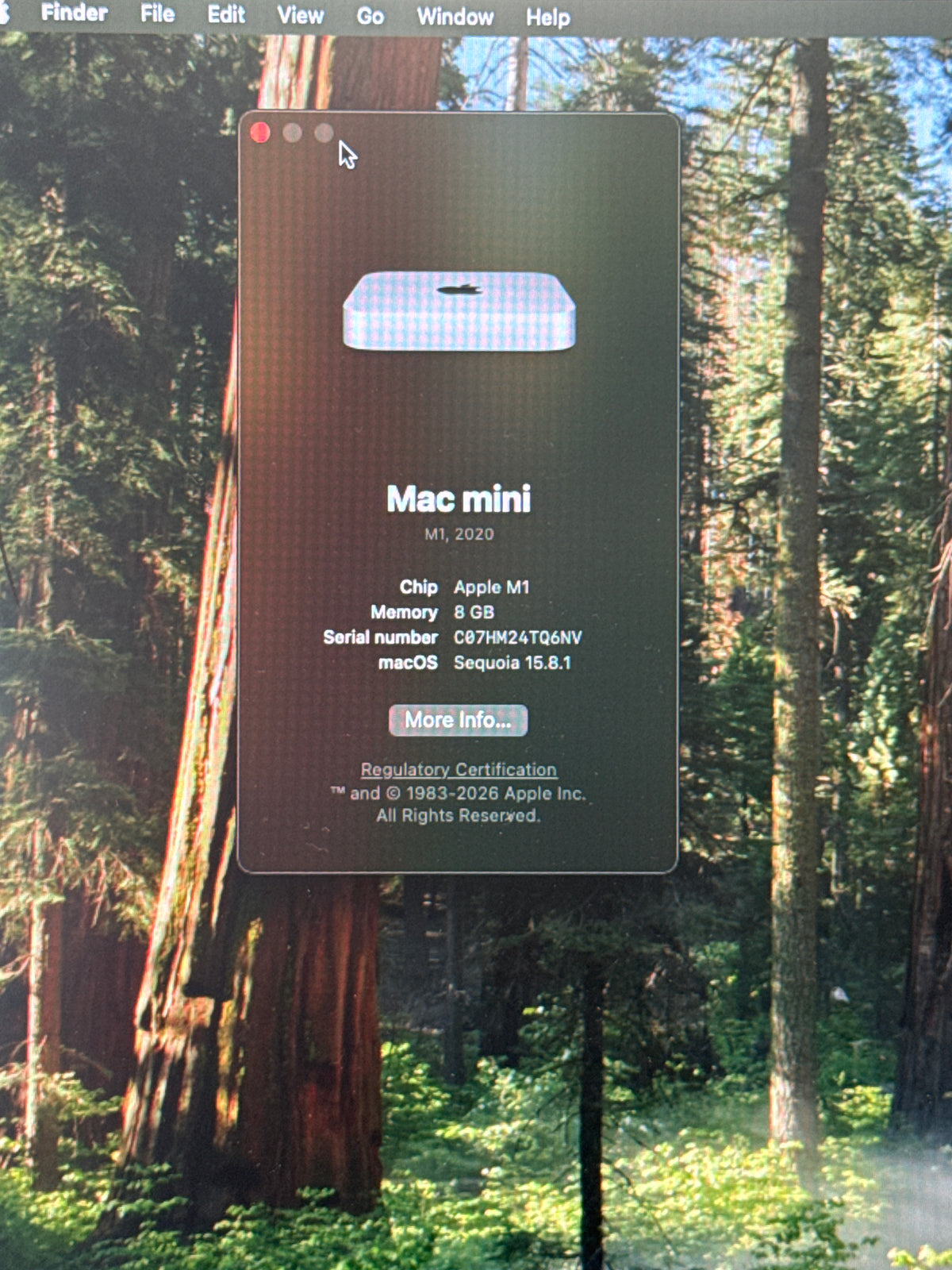 Apple Mac Mini M1 2020 A2348 8-Core 8GB RAM 256GB SSD Silver - Used