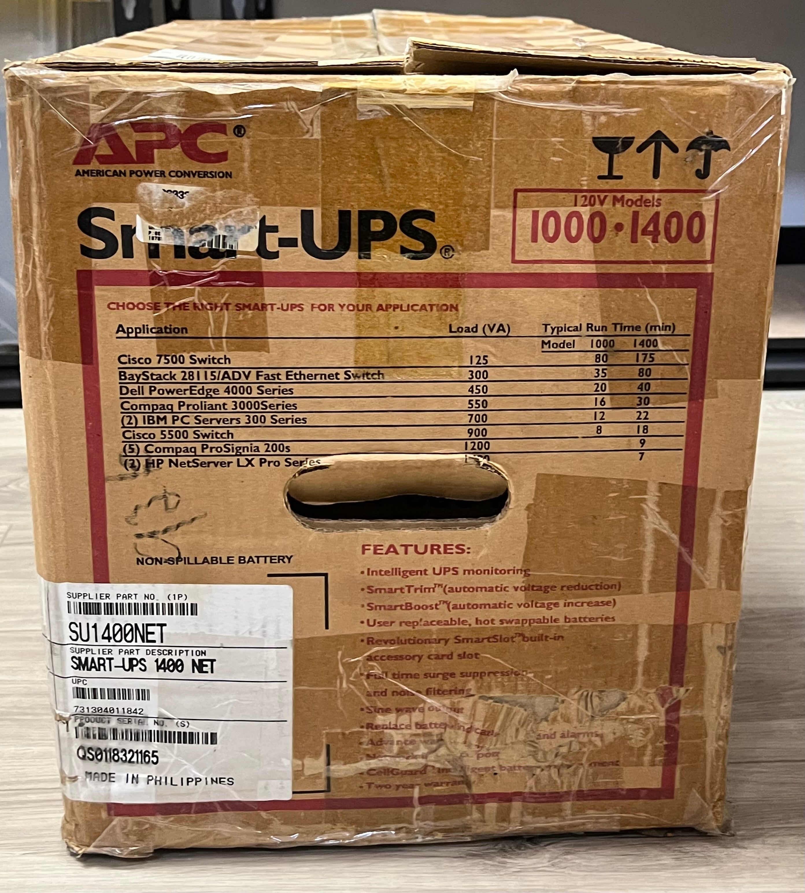 APC Smart UPS SU1400NET UPS - Open Box