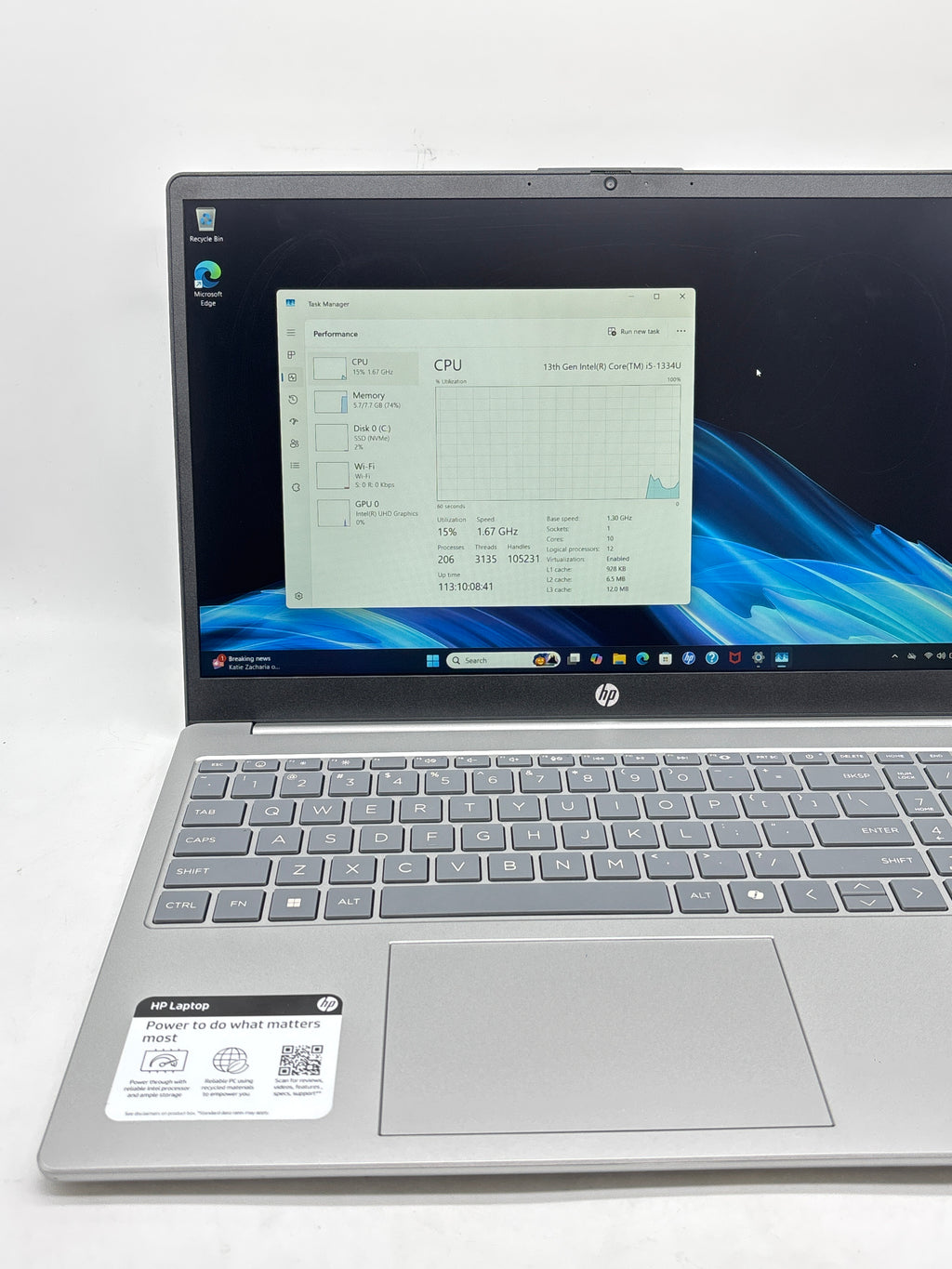 HP Laptop 15-fd0154wm i5-1334U 8GB RAM 512GB SSD 15in - Used