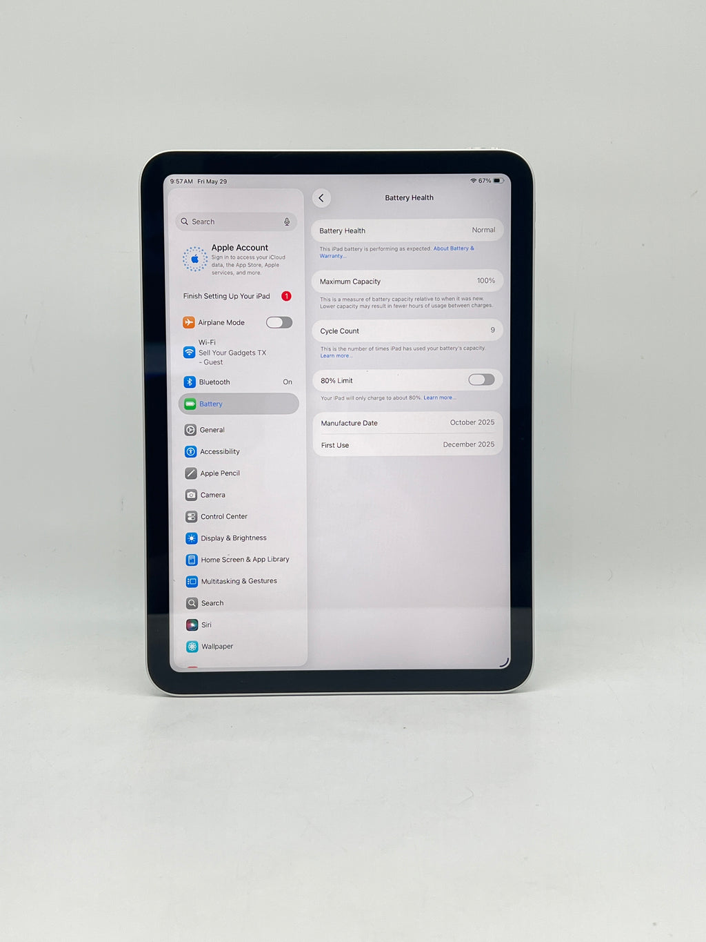 Apple iPad 11th Gen A16 512GB Wi-Fi Silver MD4Q4LL/A - Used