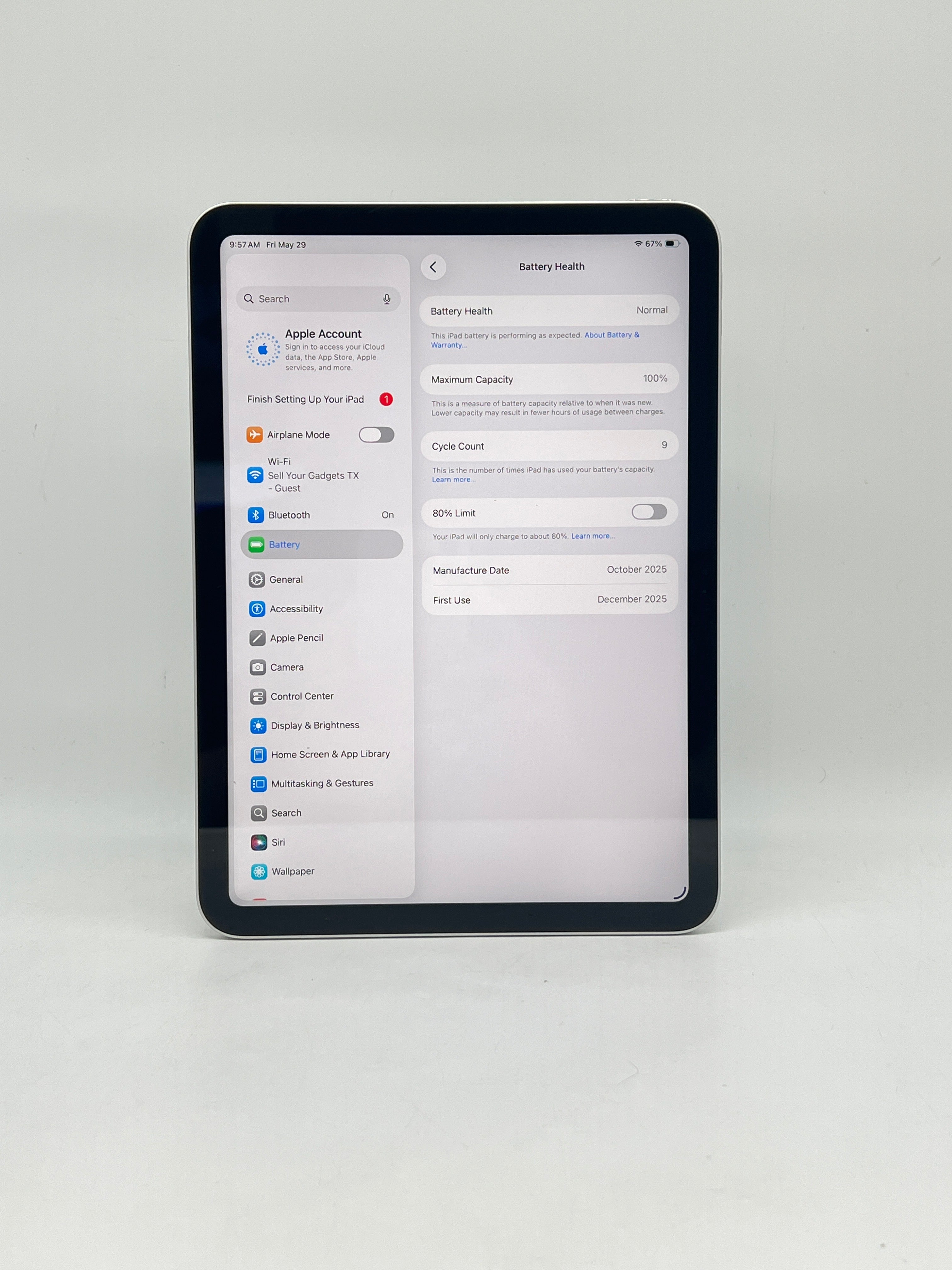 Apple iPad 11th Gen A16 512GB Wi-Fi Silver MD4Q4LL/A - Used