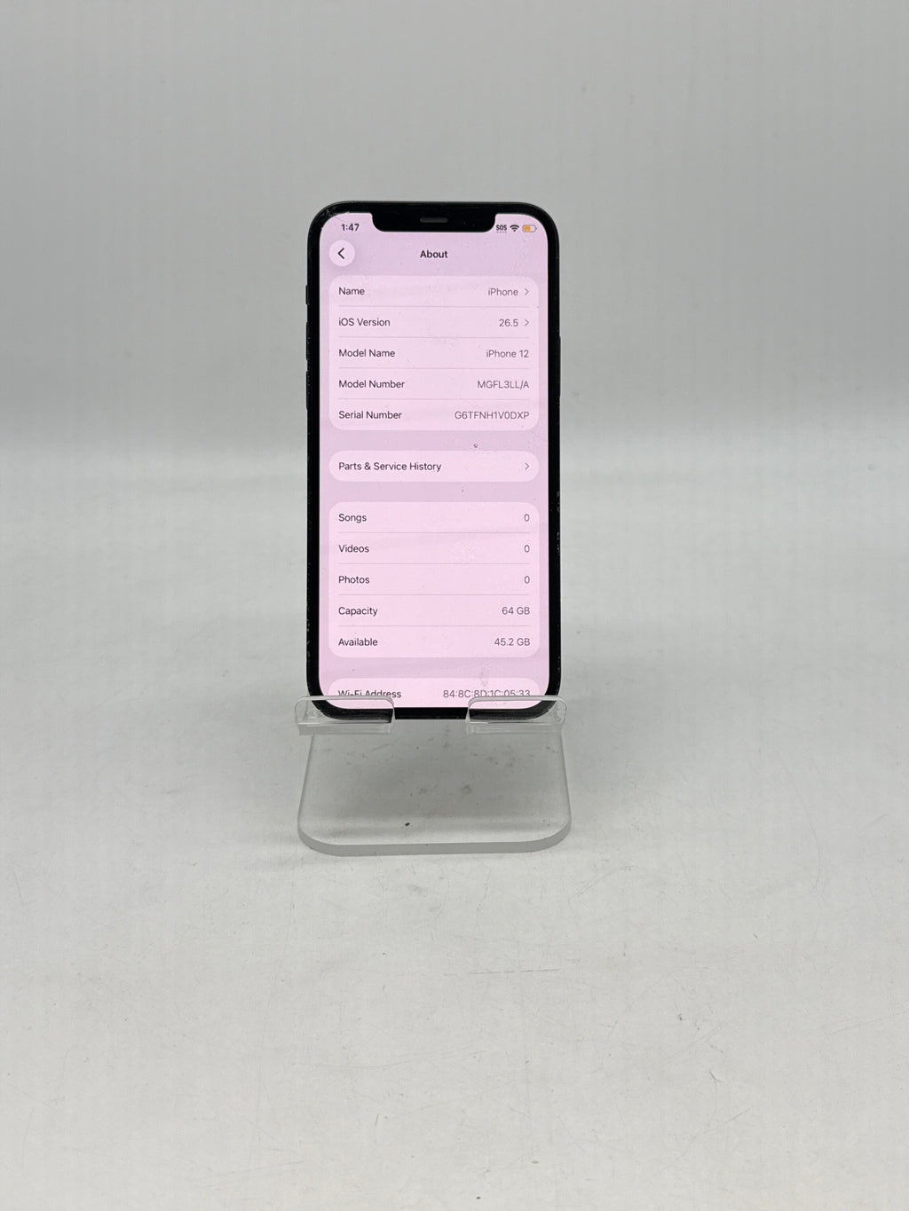 Apple iPhone 12 A2172 64GB Black Factory Unlocked - Cracked Screen Service Battery