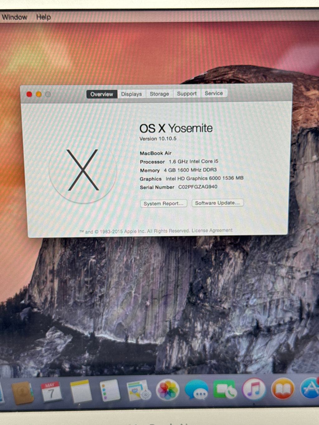 Apple MacBook Air 13" A1466 2015 i5 1.6 GHz 4GB RAM 128GB SSD