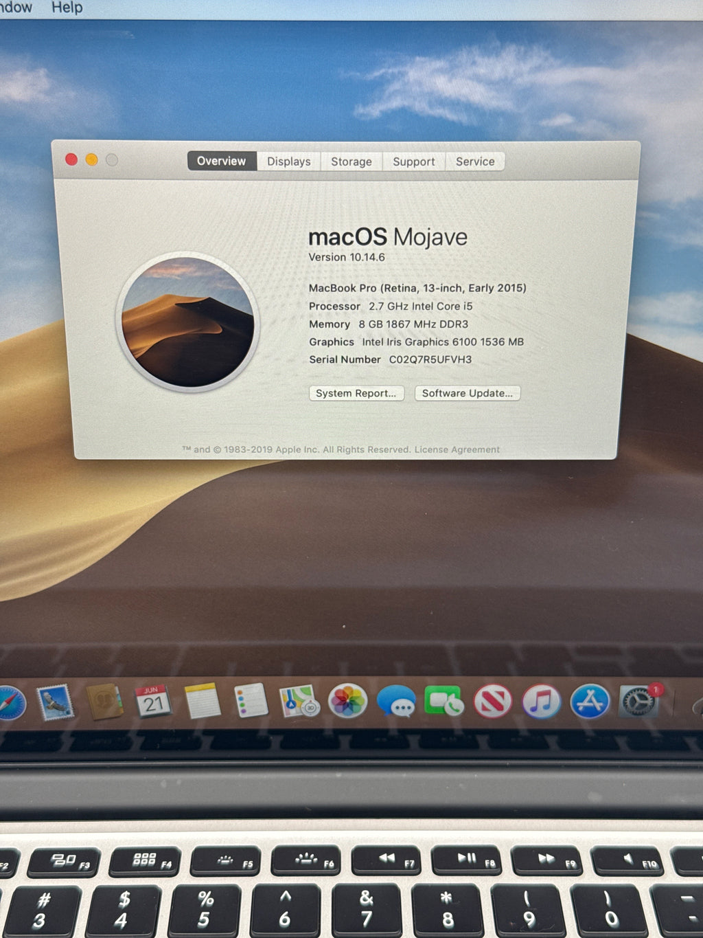 Apple MacBook Pro A1502 13" Intel Core i5 8GB RAM 128GB SSD - Used