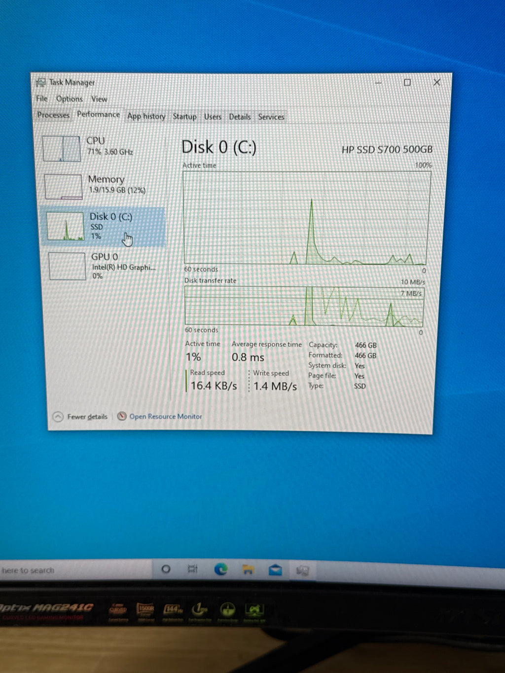 HP Pavilion p460-p214 i7-7700T 16GB RAM 500GB SSD - Used