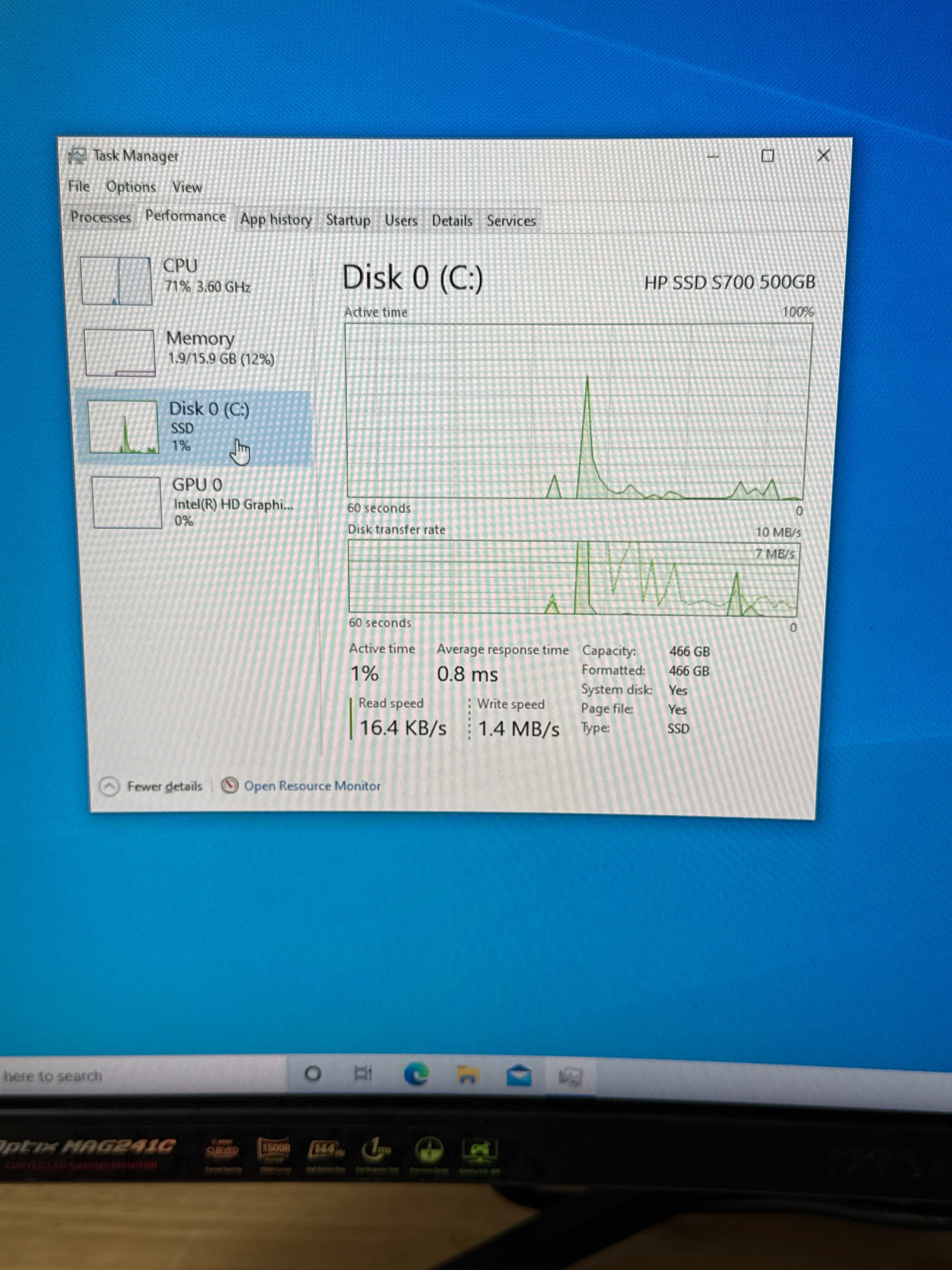 HP Pavilion p460-p214 i7-7700T 16GB RAM 500GB SSD - Used