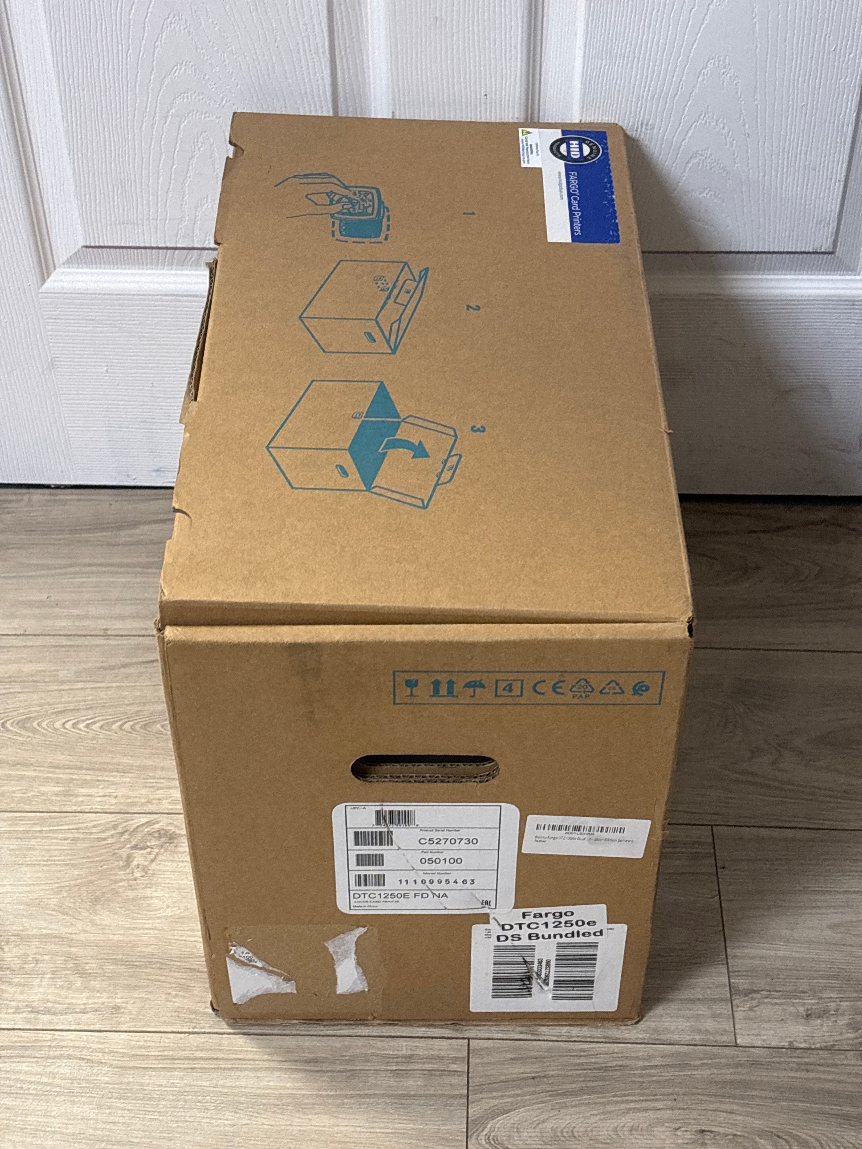 HID FARGO DTC1250e Card Printer Ethernet Gray - New Open Box