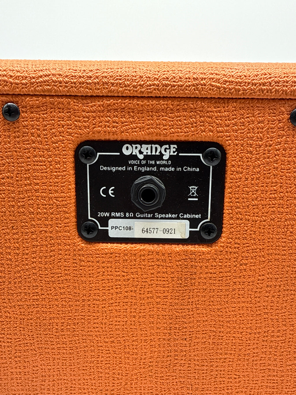 Orange PPC108 1x8" Closed-Back Guitar 20W RMS8 Ohm Speaker Cabinet - Used