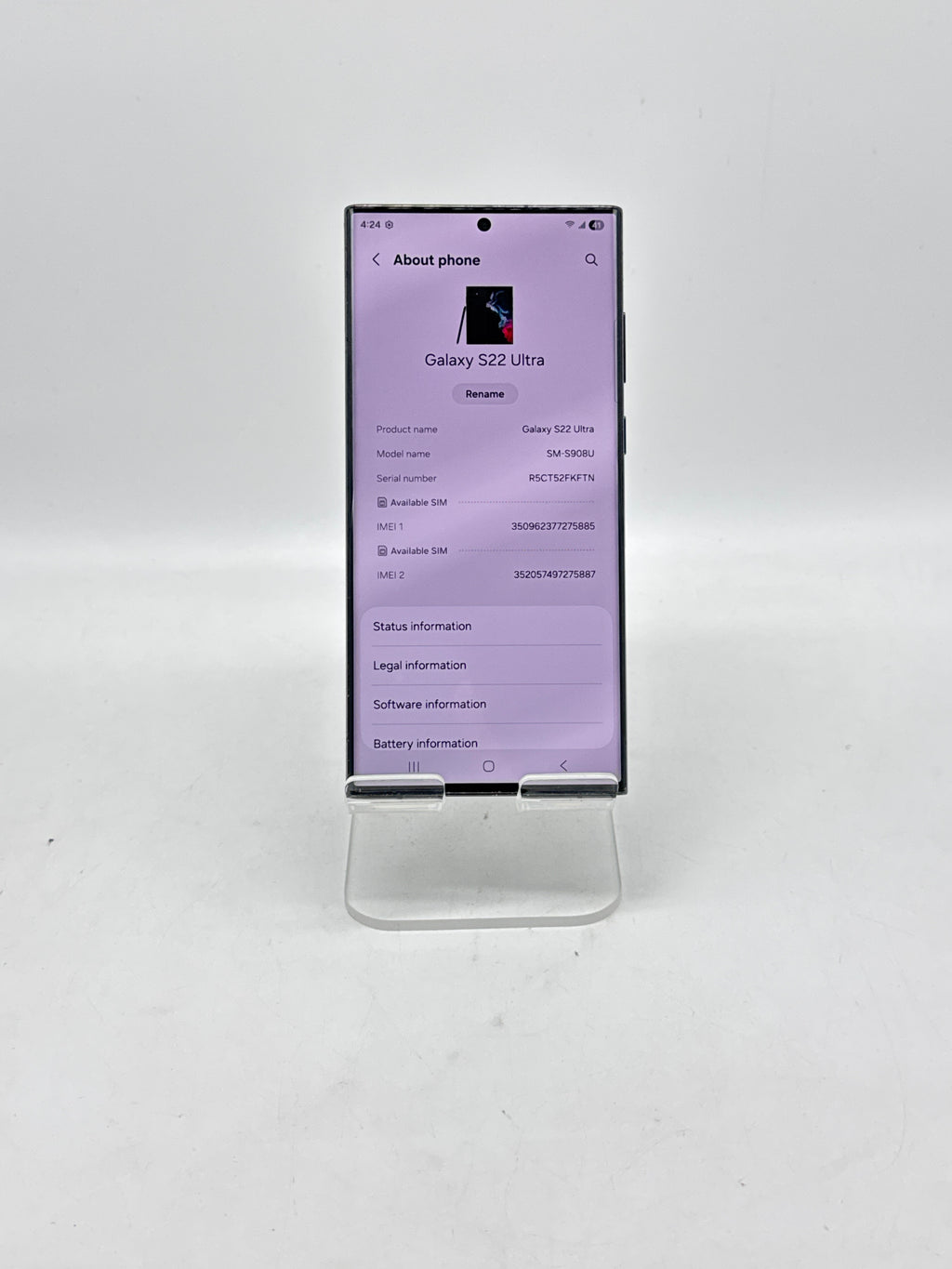 Samsung Galaxy S22 Ultra SM-S908U 128GB Factory Unlocked - Used