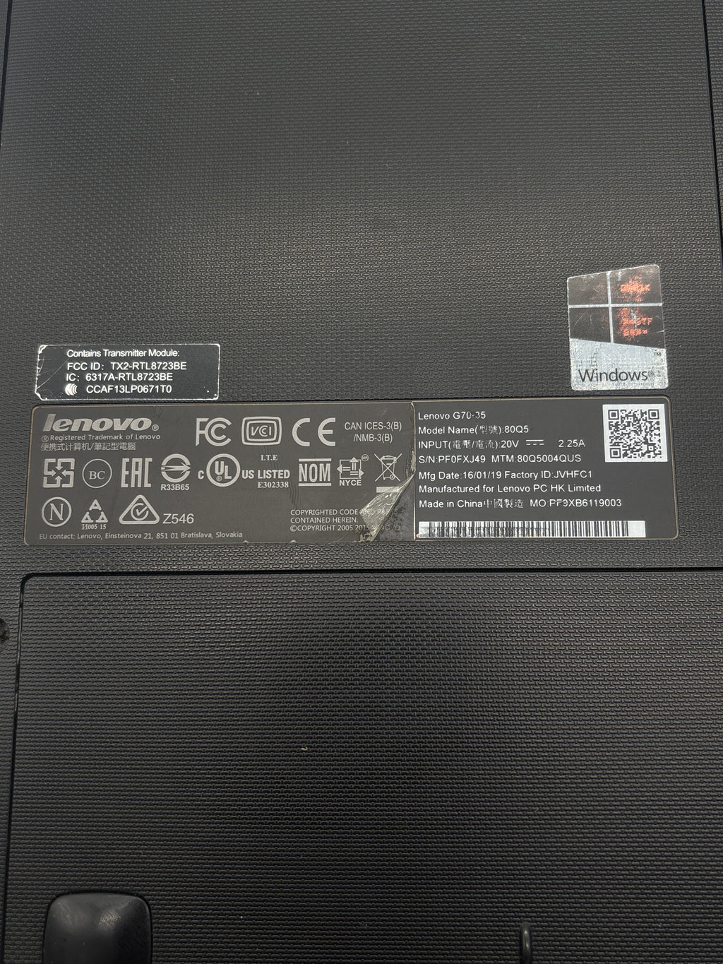 Lenovo G70-35 AMD A8 4GB RAM 256GB SSD - For Parts (Read DESC)