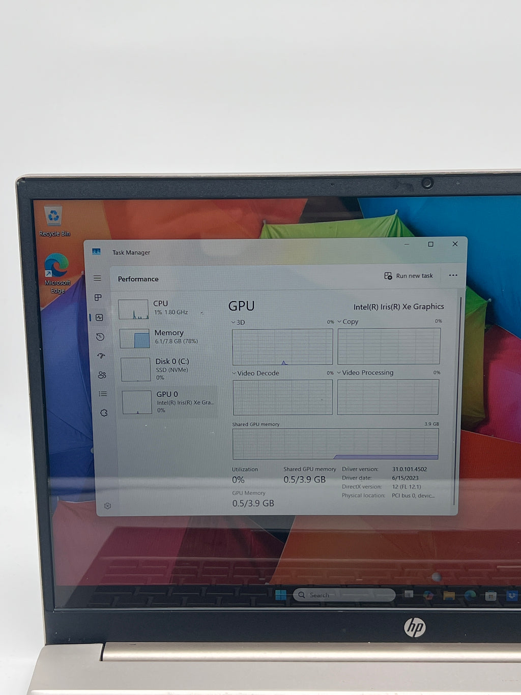 HP Pavilion 15-eg0050wm Core i5-1135G7 8GB RAM 512GB SSD - For Parts
