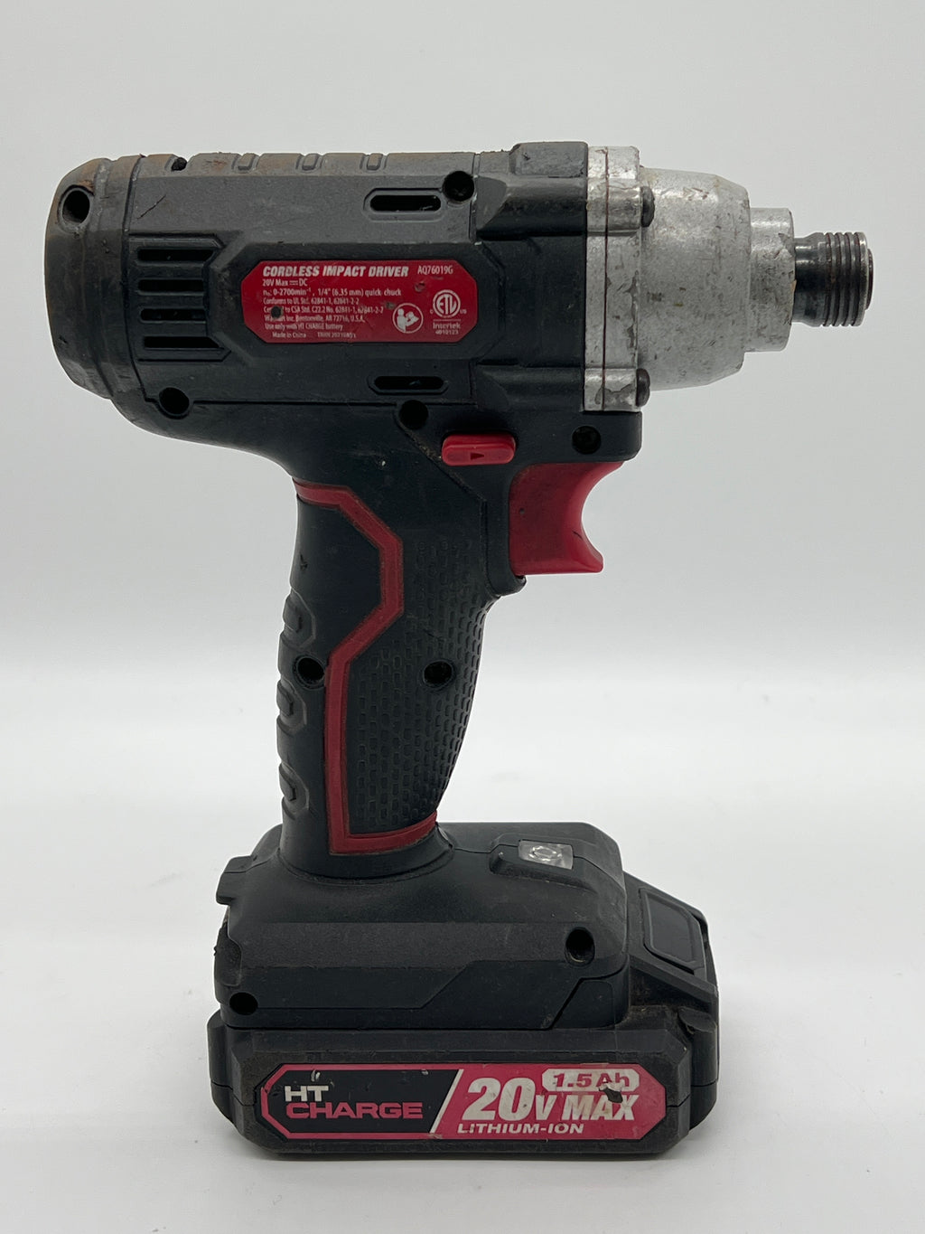 Hyper Tough Cordless Impact Driver 20V 1.5Ah Battery Red Used