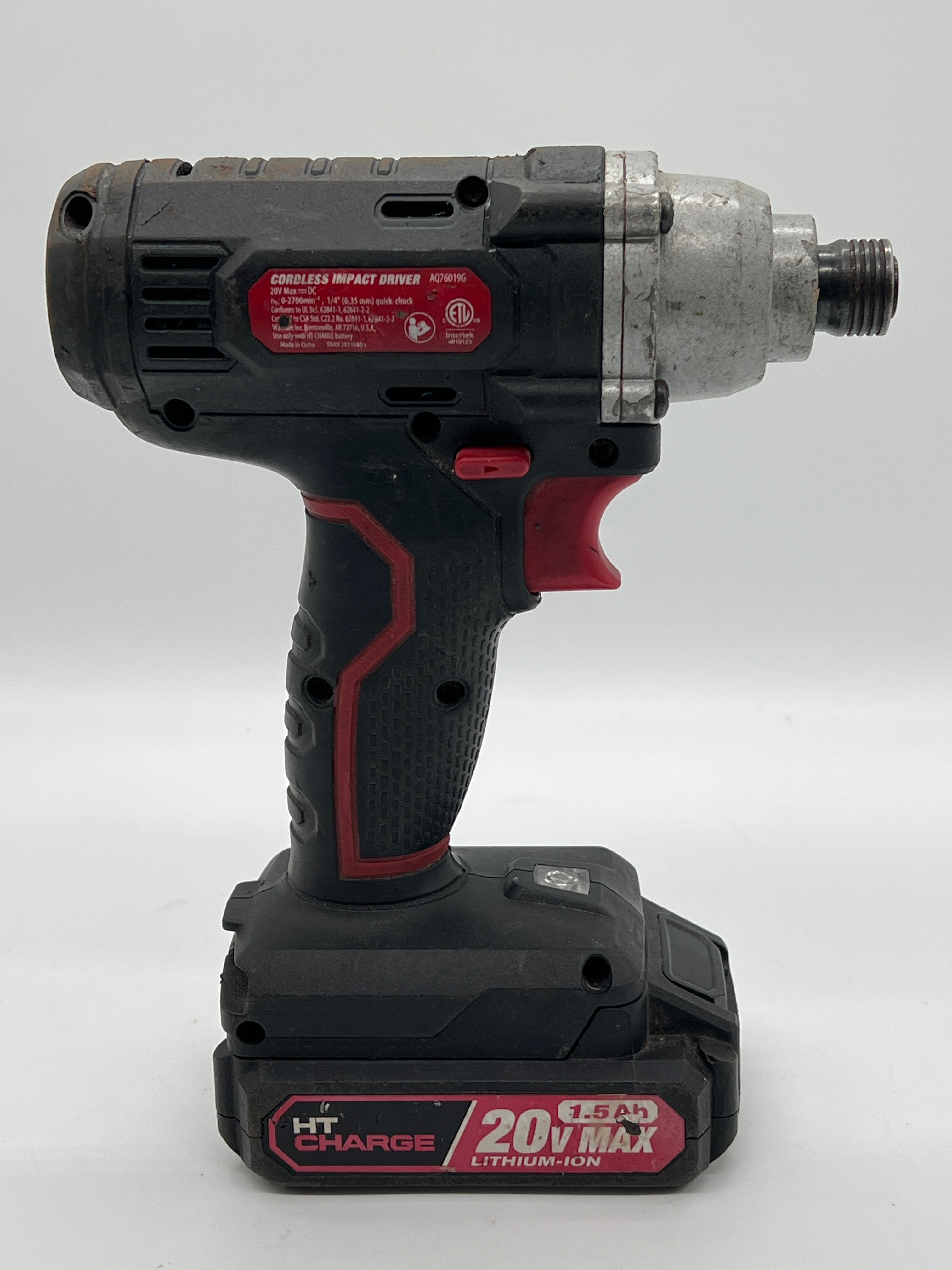 Hyper Tough Cordless Impact Driver 20V 1.5Ah Battery Red Used