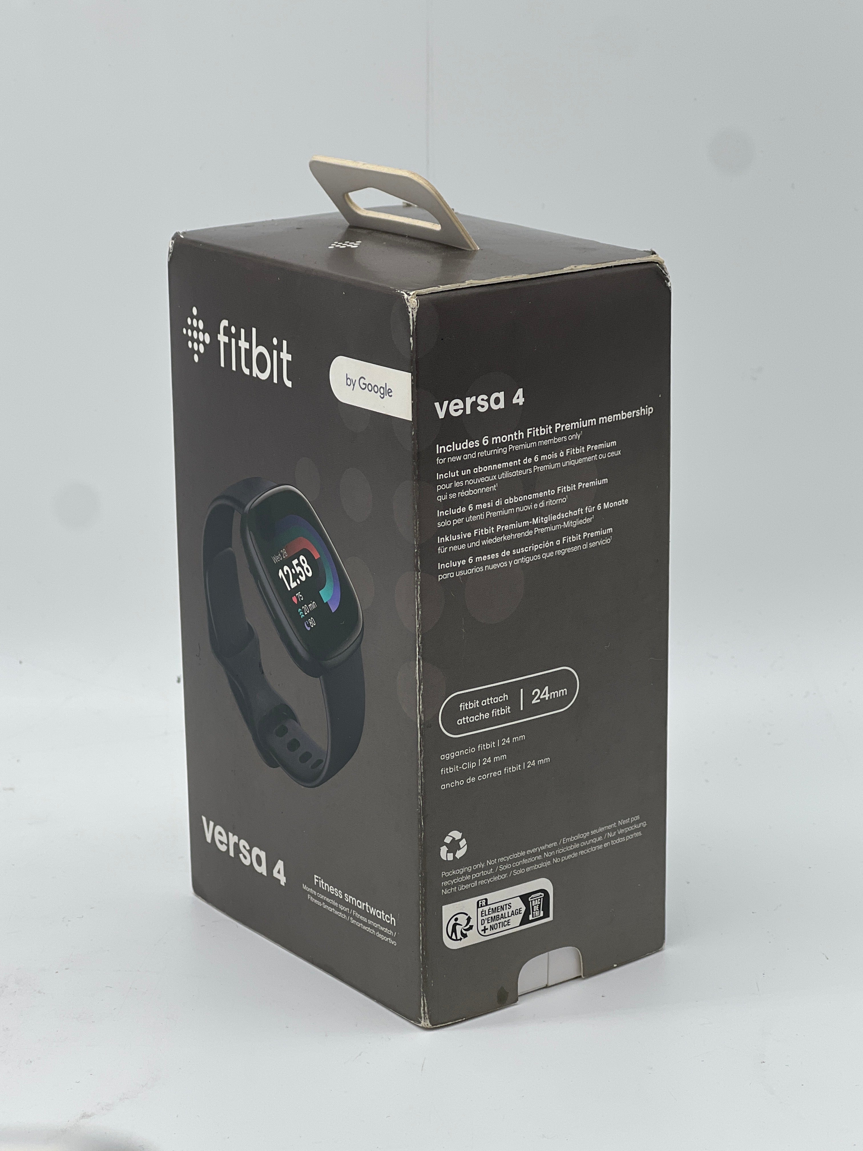 Fitbit Versa 4 Smart Watch 24mm Black GPS Only Activity Tracker New In Box