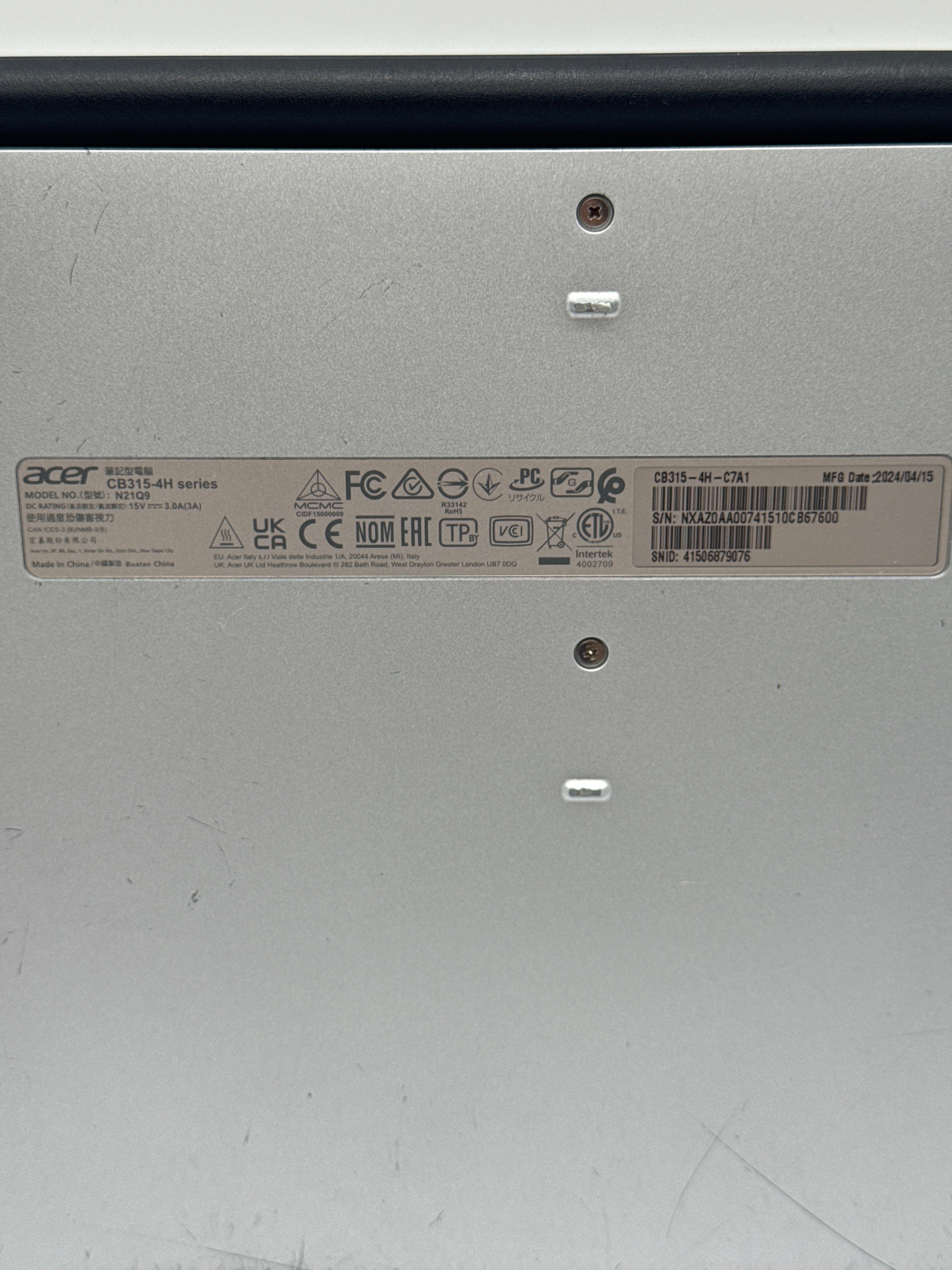 Acer N21Q9 Celeron N4500 4GB RAM 64GB