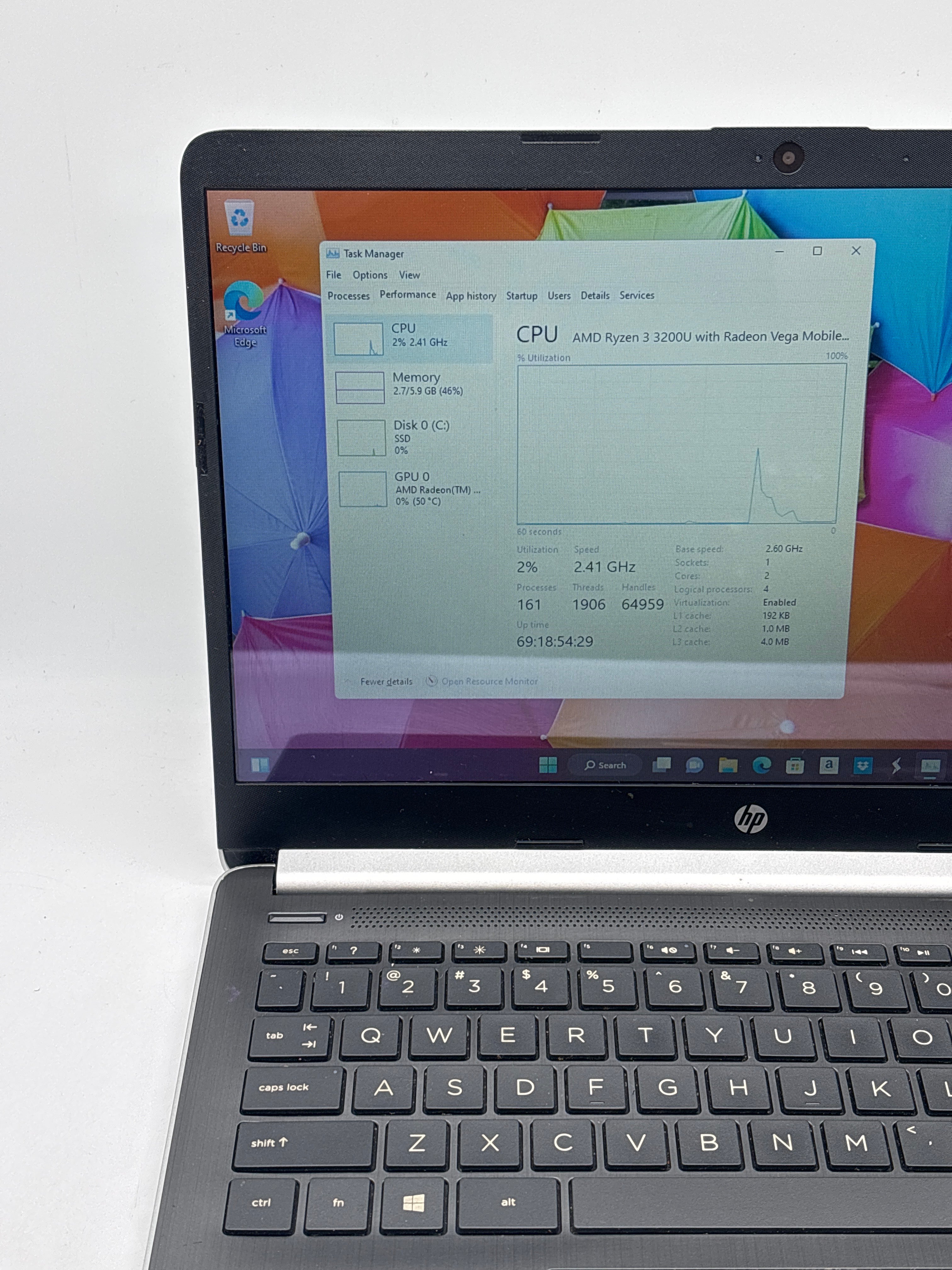 HP 14-dk0736ms AMD Ryzen 3 3200U 8GB RAM 256GB SSD - For Parts (Read DESC)