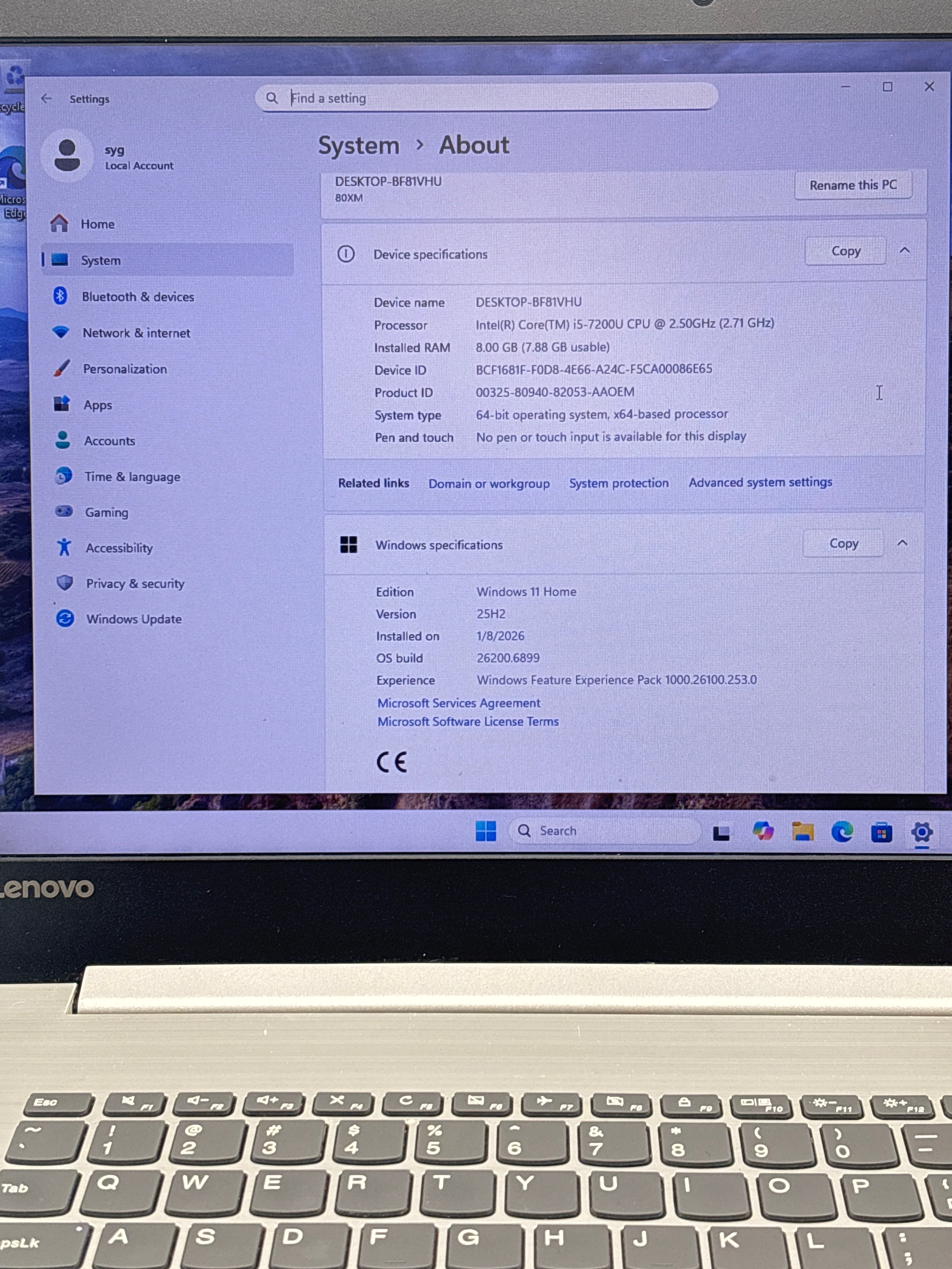 Lenovo IdeaPad 320 i5-7200U 8GB RAM 1TB HDD