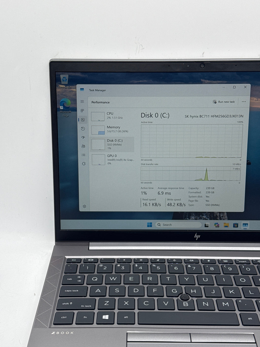 HP ZBook Firefly 14 G8 14" Intel Core i5-1135G7 16GB RAM 256GB SSD - READ