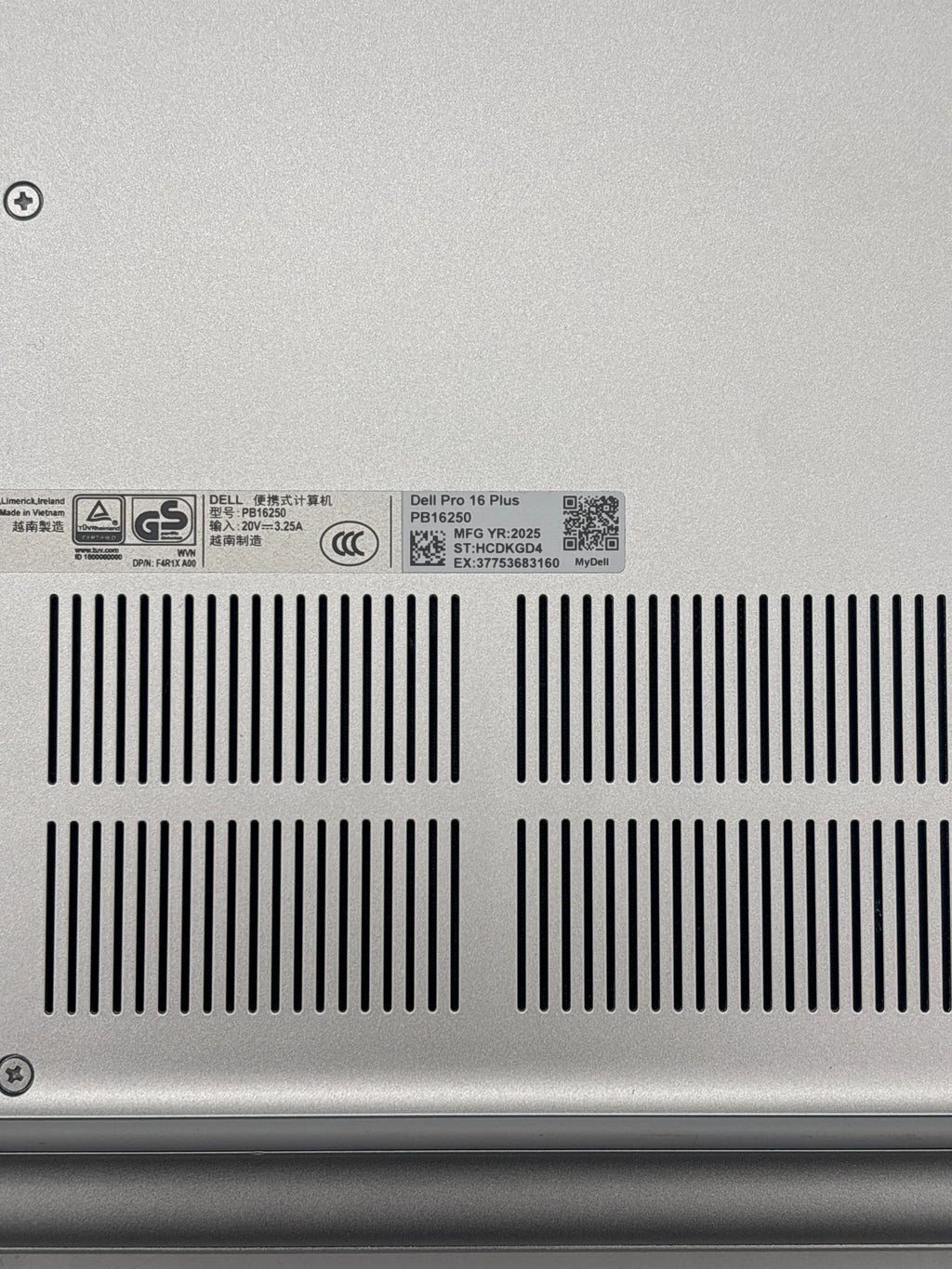 Dell Pro 16 Plus PB16250 16" Intel Ultra 7 512GB SSD 32GB RAM Laptop - Silver