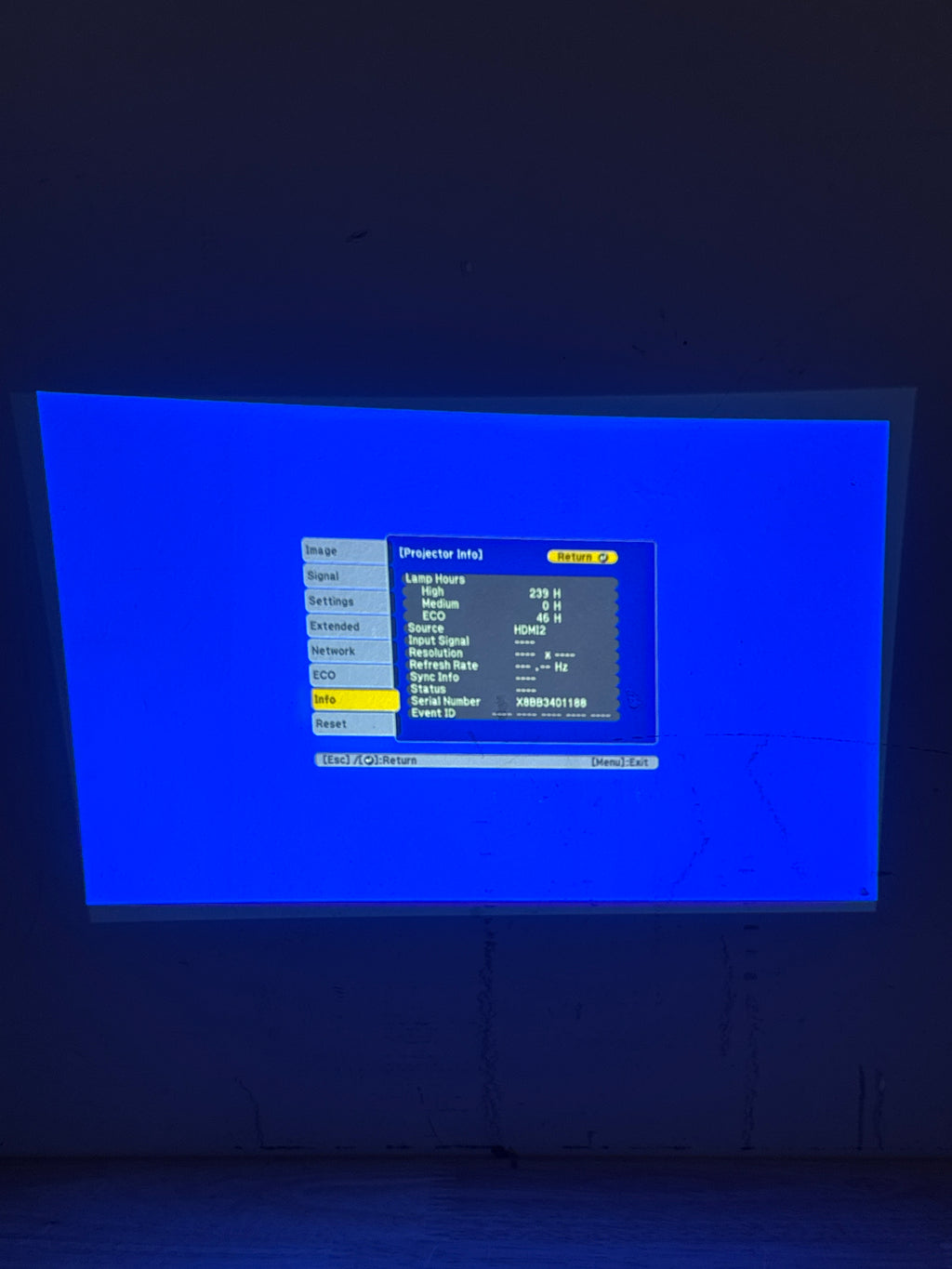 Epson PowerLite 119W H985A WXGA 3LCD Projector HDMI - Used