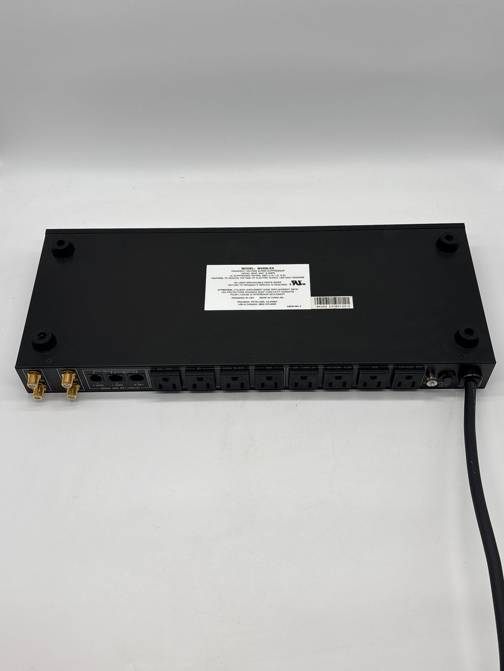 Panamax M4300-EX Power Conditioner - Black - 8 Outlets