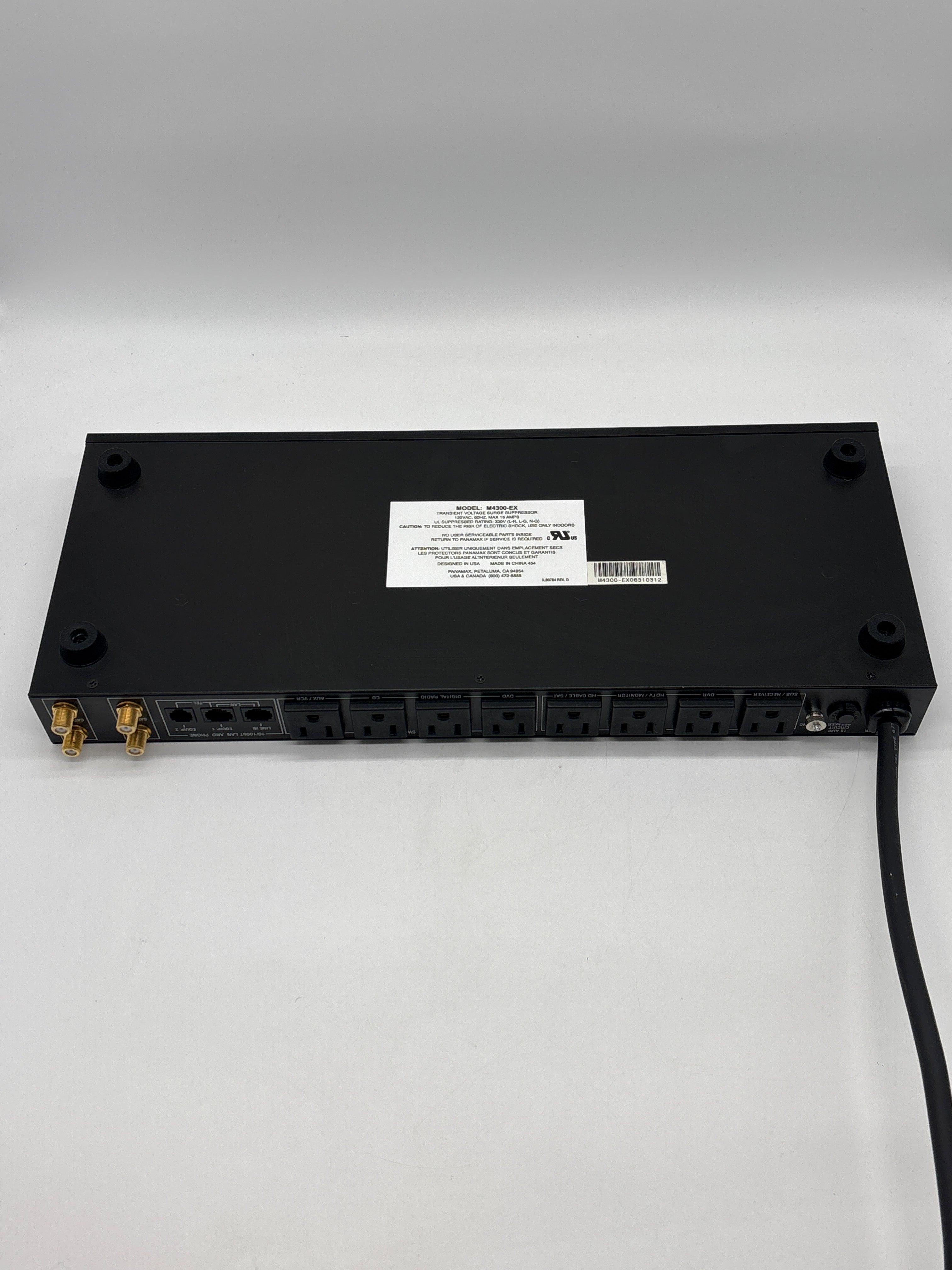 Panamax M4300-EX Power Conditioner - Black - 8 Outlets