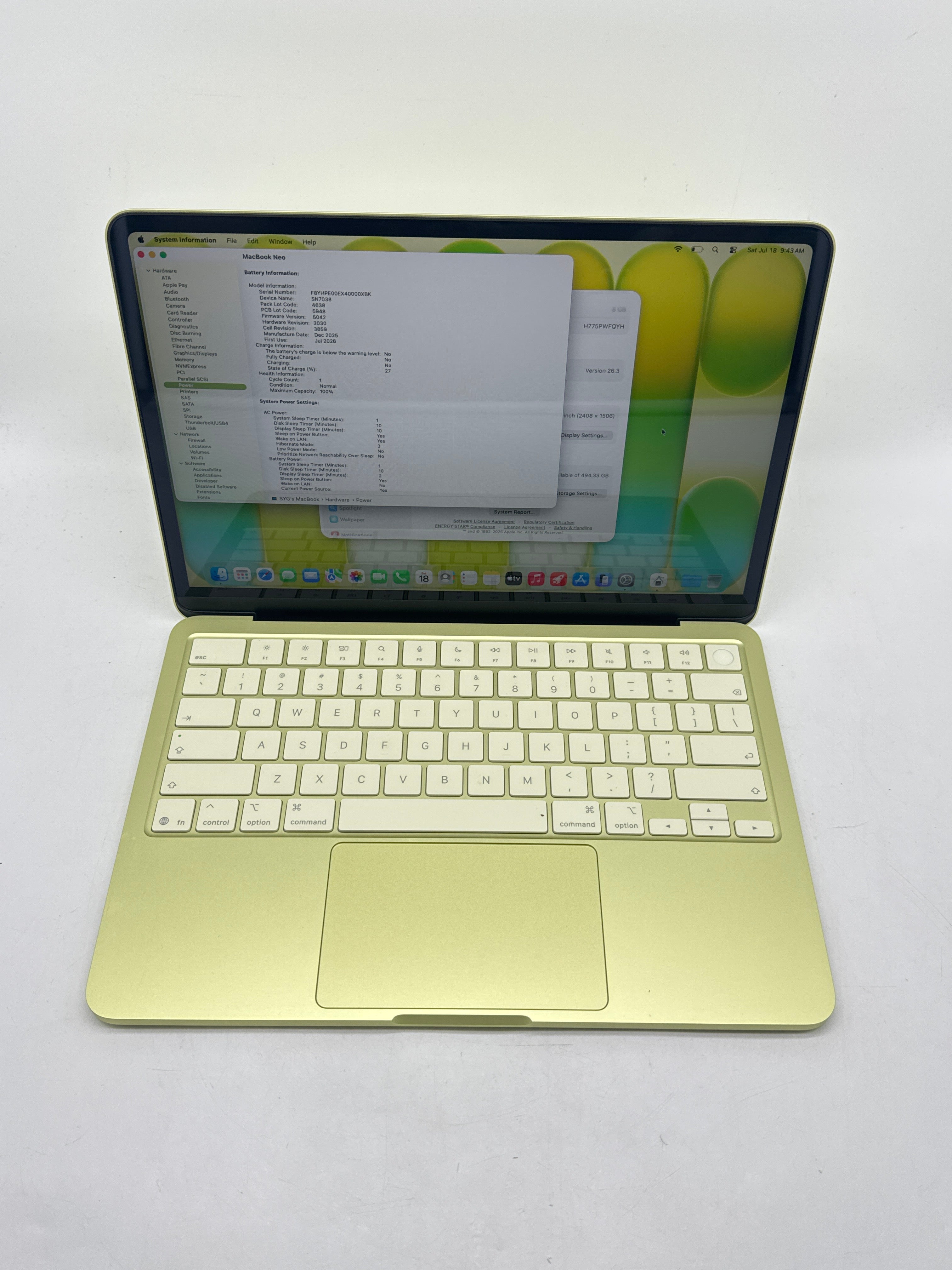 Apple MacBook Neo 13" A3404 A18 Pro 8GB RAM 512GB SSD - Used with Box