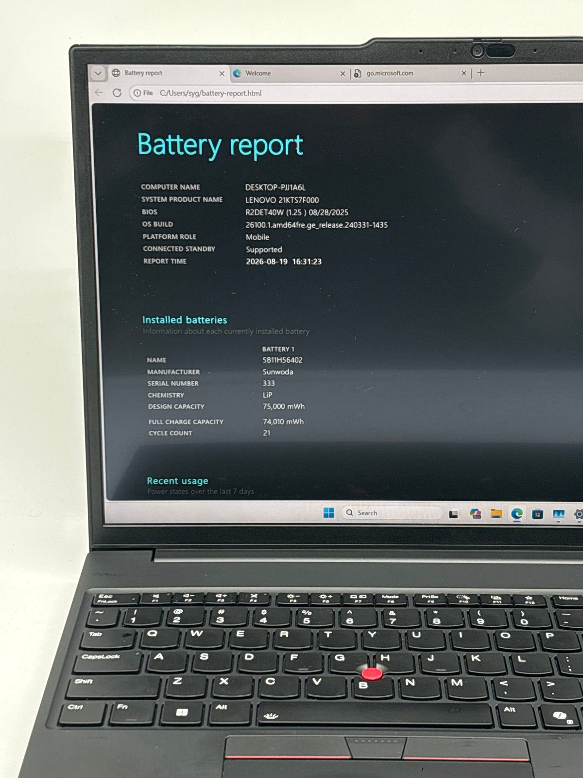 Lenovo ThinkPad P16s Gen 3 16" Intel Core Ultra 7 165H 32GB RAM 512GB SSD - READ