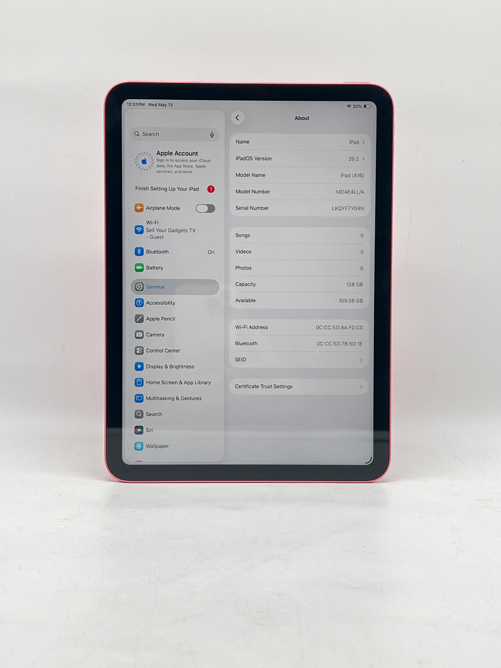 Apple iPad 11th Gen A16 128GB Wi-Fi Pink - Used