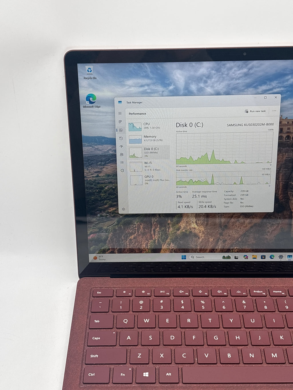 Microsoft Surface Laptop 1769 i7-7660U 8GB RAM 256GB SSD